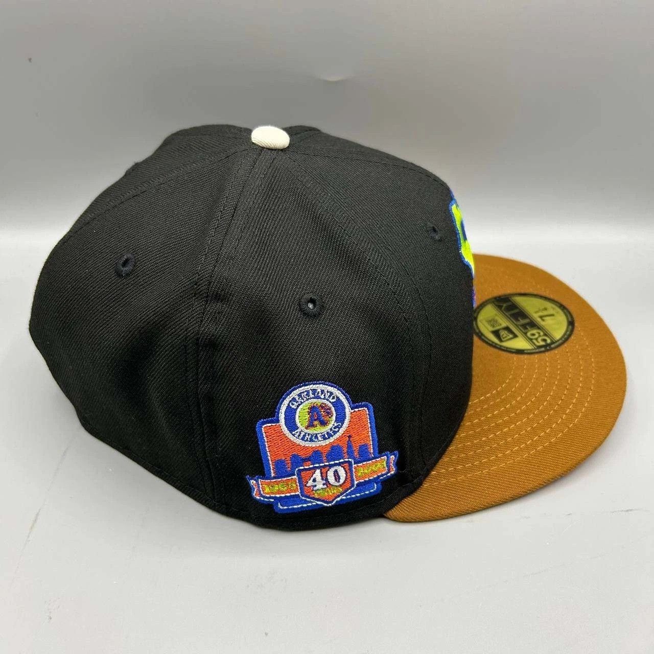 New Era Oakland Athletics Hat Men 7 1/4 Black Brown MLB Fitted Cap Size ONE SIZE - 1 Thumbnail
