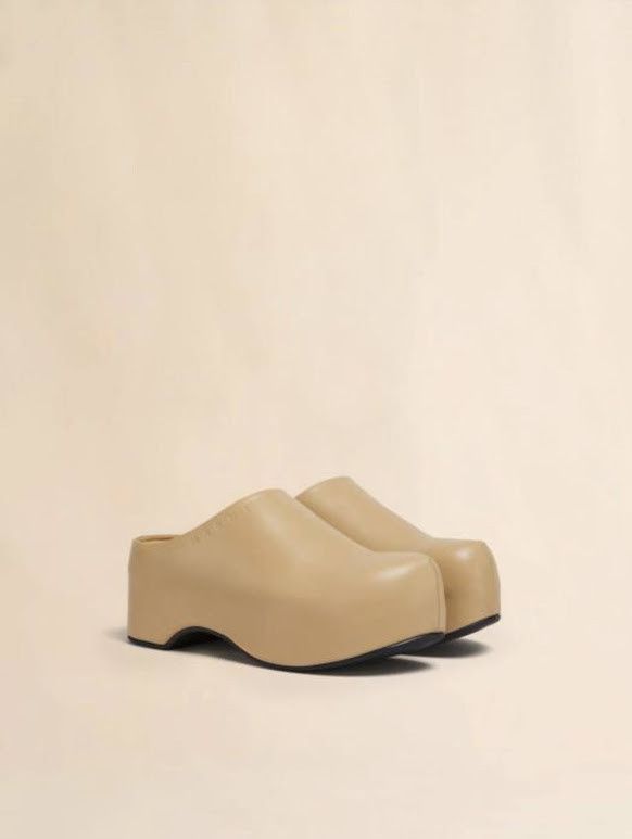 Marni o1w1db10326 Platform Clogs in Beige Size US 9 / IT 39 - 1 Thumbnail