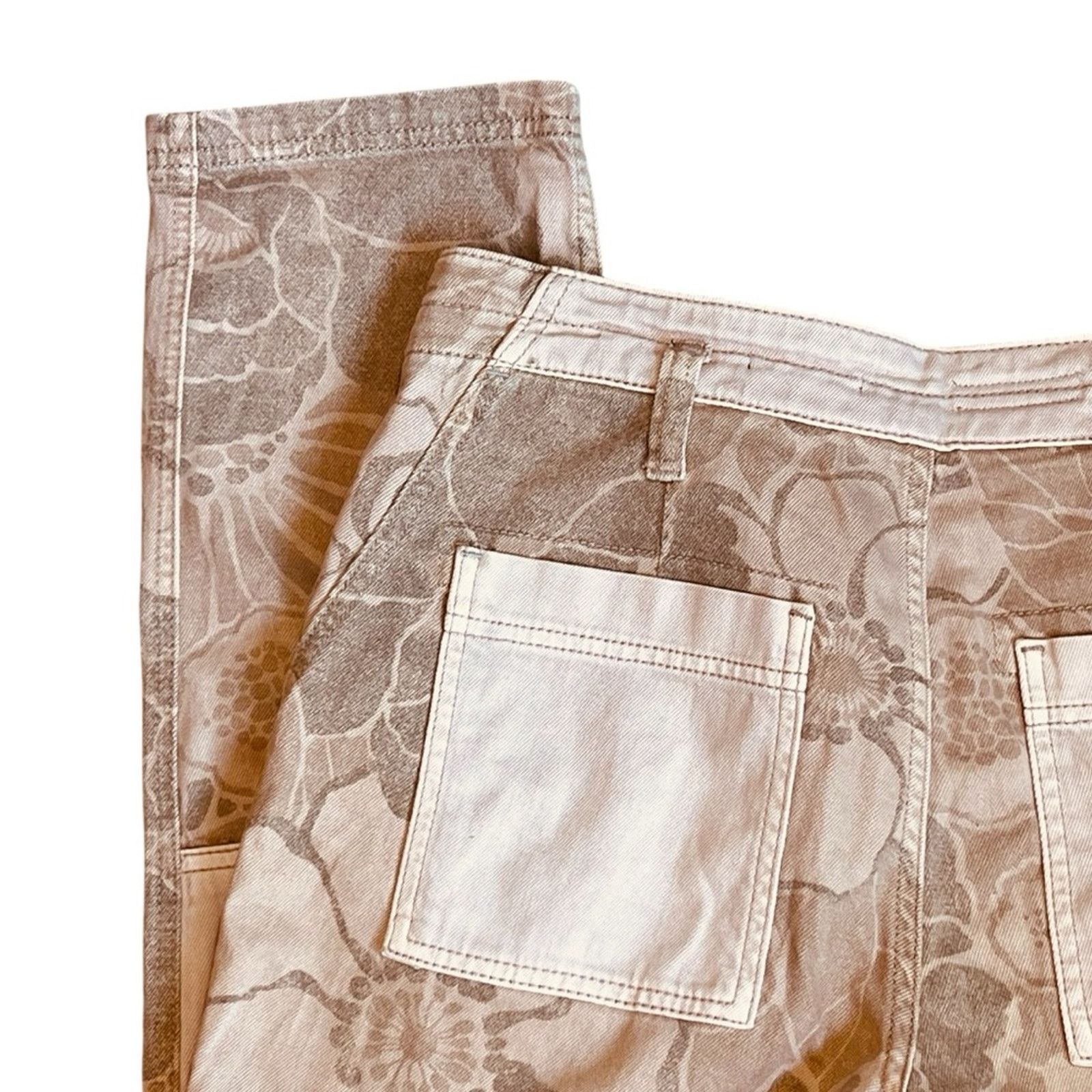 Anthropologie Pilcro Anthropologie Sz 29 Tan Patchwork Embroidered Pants Size 29" - 10 Thumbnail