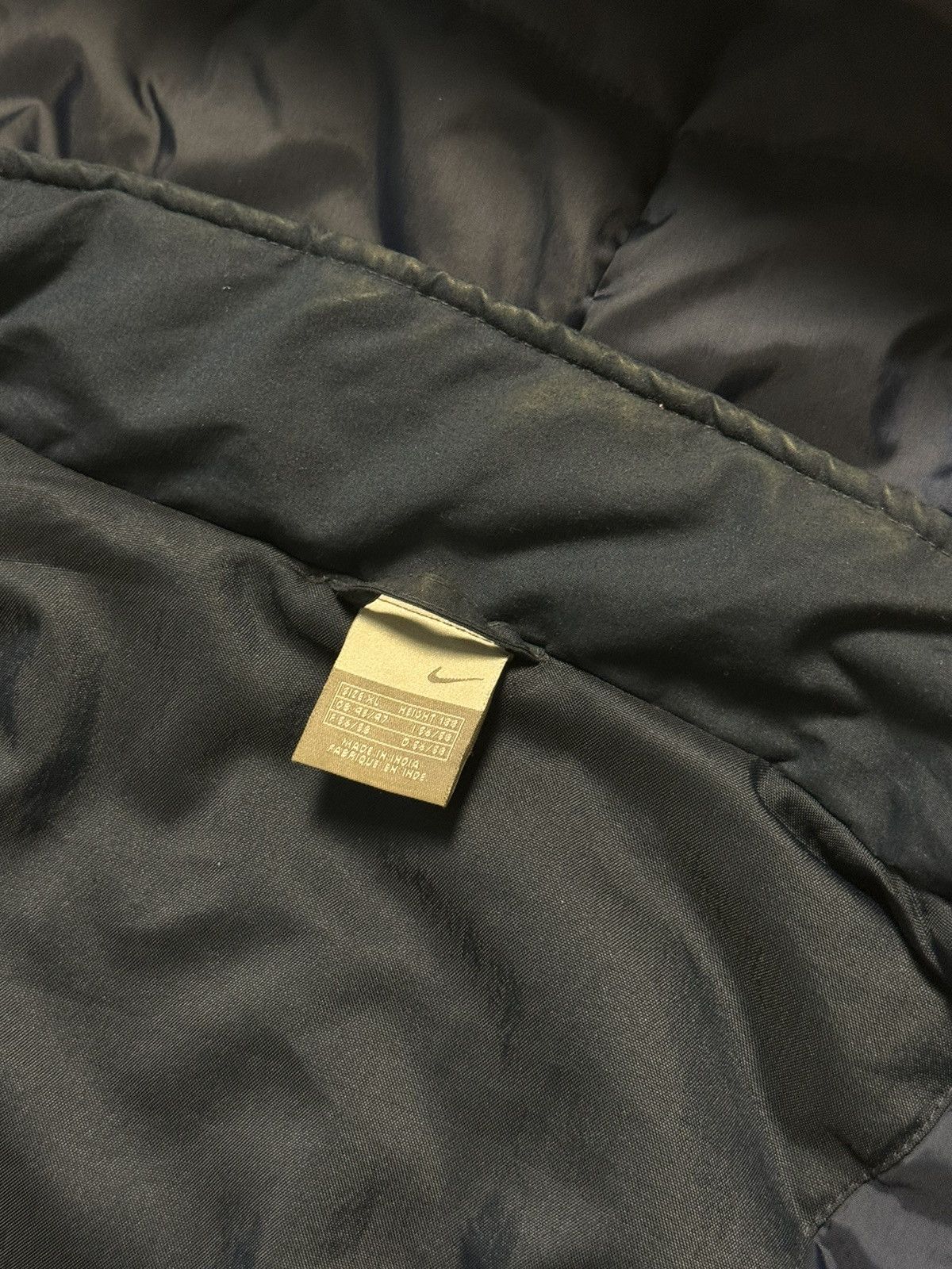Nike × Vintage 00s Nike Vintage Drill Oversize Down Hooded Jacket Y2K Size US XL / EU 56 / 4 - 9 Thumbnail