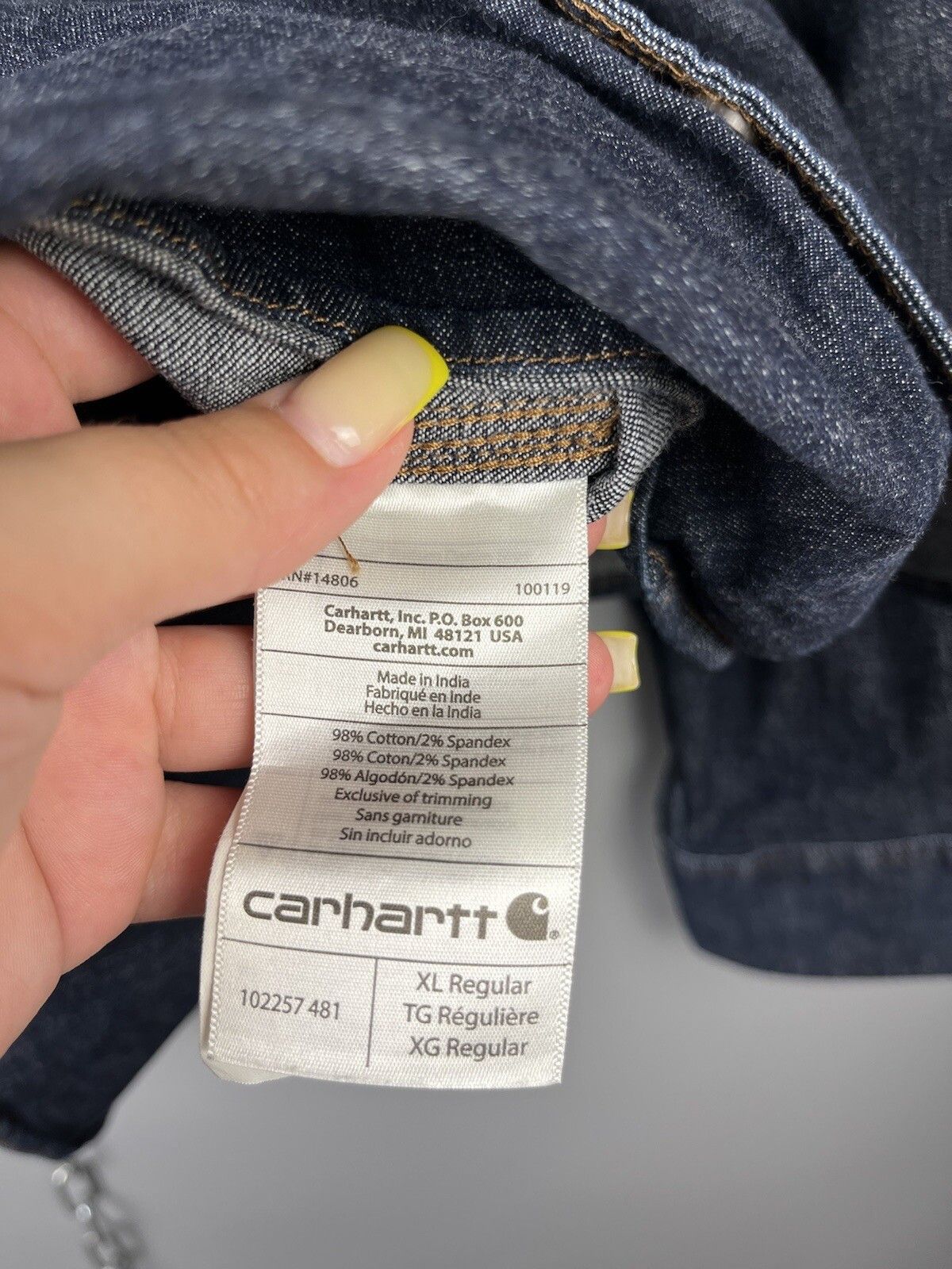 Carhartt Carhartt Button Long Sleeve Denim Work Shirt Size US XL / EU 56 / 4 - 17 Thumbnail