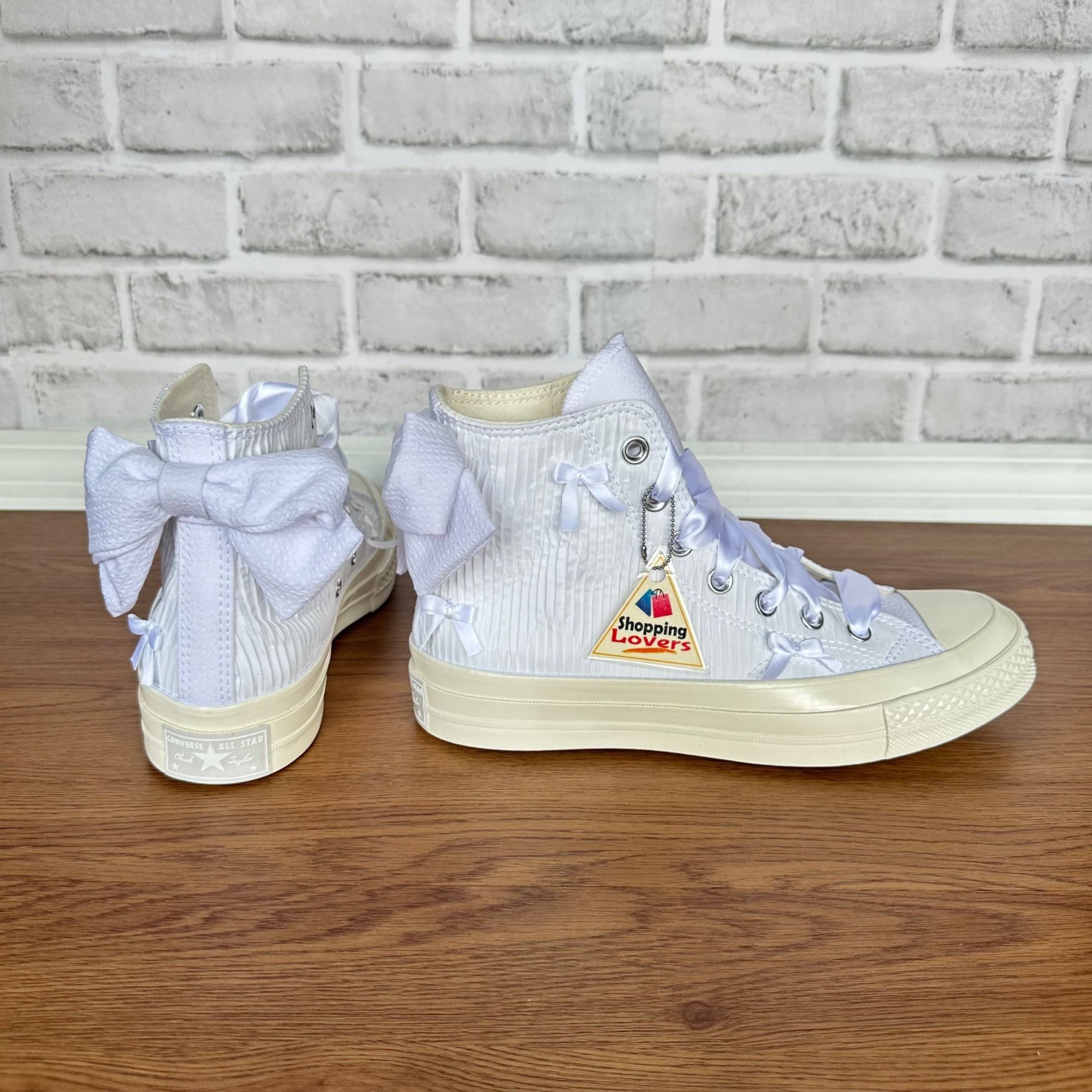 ⭐Rare Converse Chuck 70 Hi Bow Pleated 7 Men Shoes Elegant S
