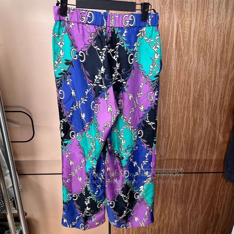 Gucci Gucci Silk double G wheat spike trousers Size 25" / US 0 / IT 36 - 2 Thumbnail