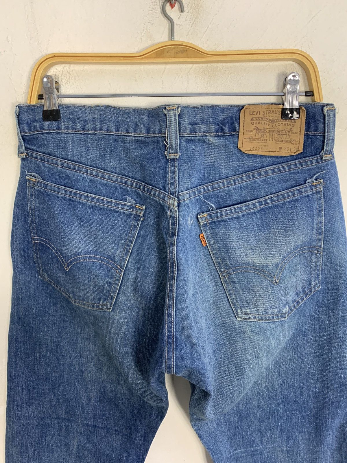 Levi's Vintage Clothing 70s 80s Levis Lot 20505-0217 Orange Tab Indigo Denim Jeans Size US 31 - 4 Thumbnail