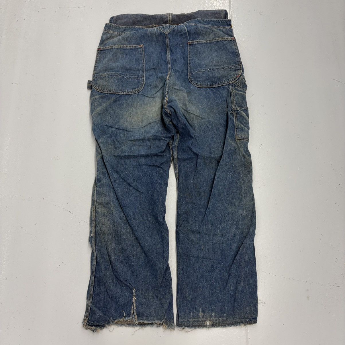 Other Vintage 50s Big Mac Blue Dark Workwear Denim Overalls 40x31 Size US 40 / EU 56 - 4 Thumbnail