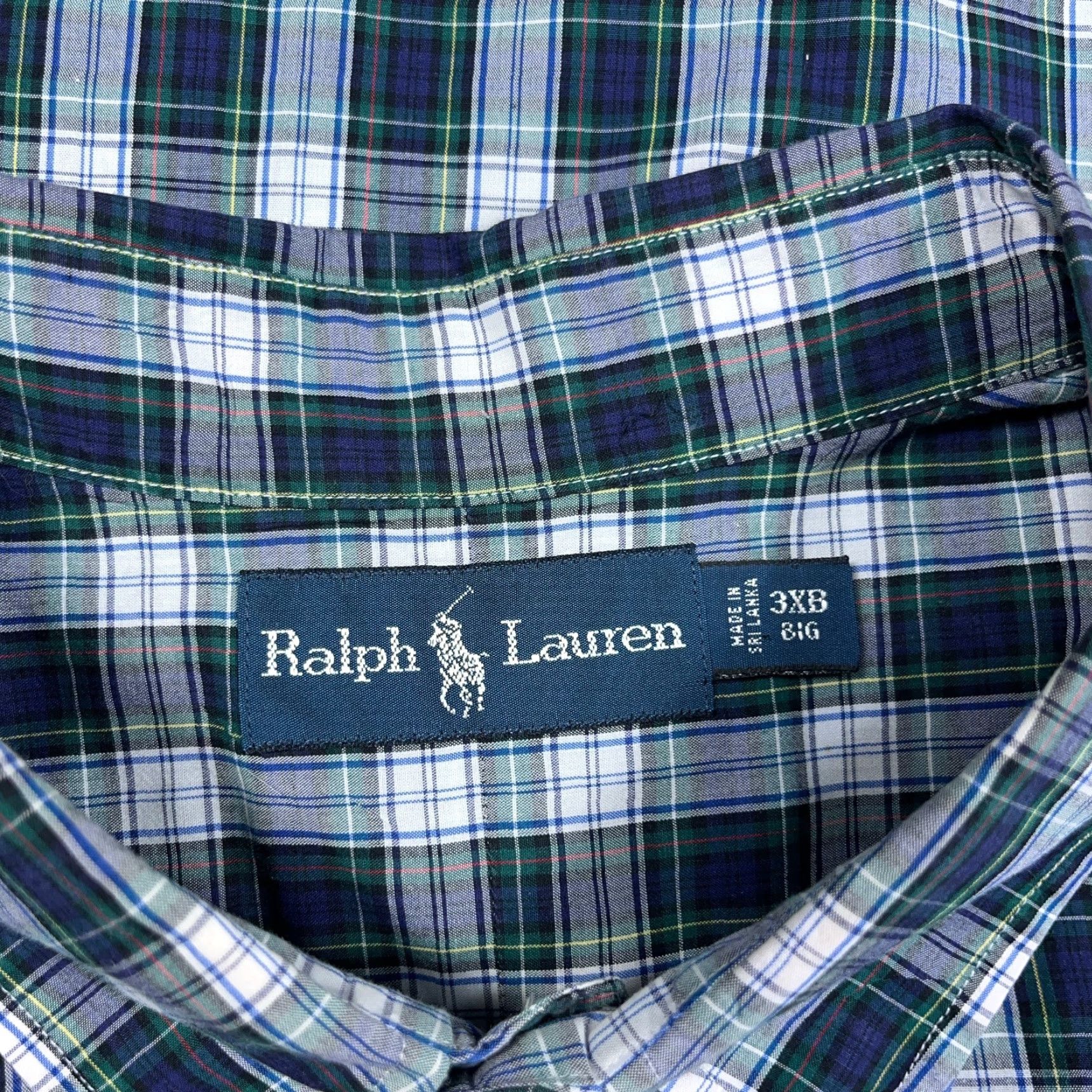 Ralph Lauren Ralph Lauren Shirt Men 3XB Big Blue Green Plaid Button Up Poplin Dress Pony Shirt Button-Up Big & Tall Mens Size 48R - 4 Thumbnail