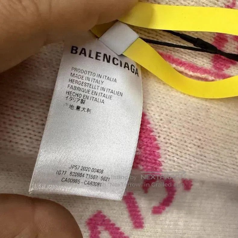 Balenciaga Balenciaga Pink Logo Knit Cardigan XS. Size US XS / EU 42 / 0 - 3 Thumbnail