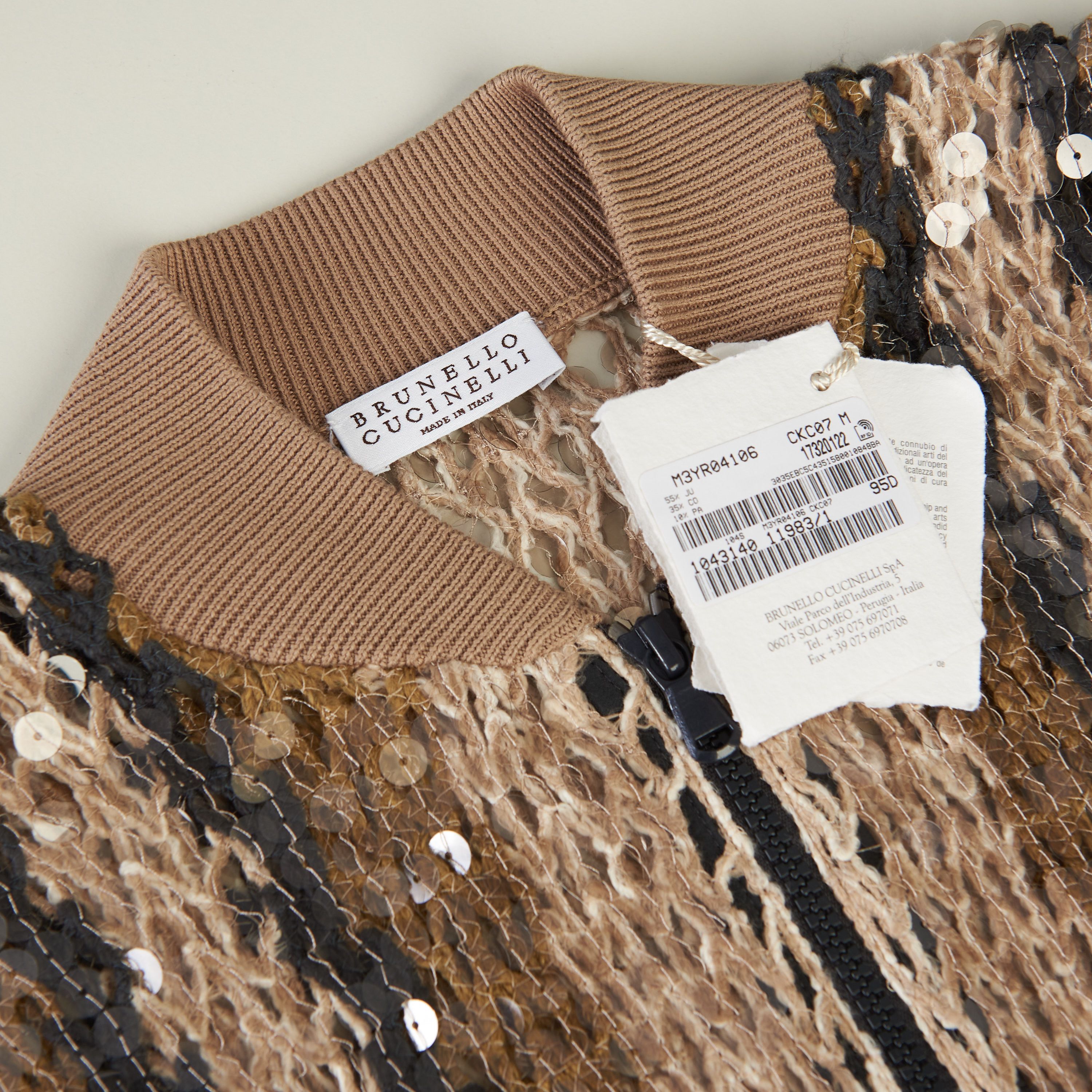 Brunello Cucinelli Stripe Embroidery Bomber Jacket - Jute & Cotton Size M / US 6-8 / IT 42-44 - 15 Thumbnail