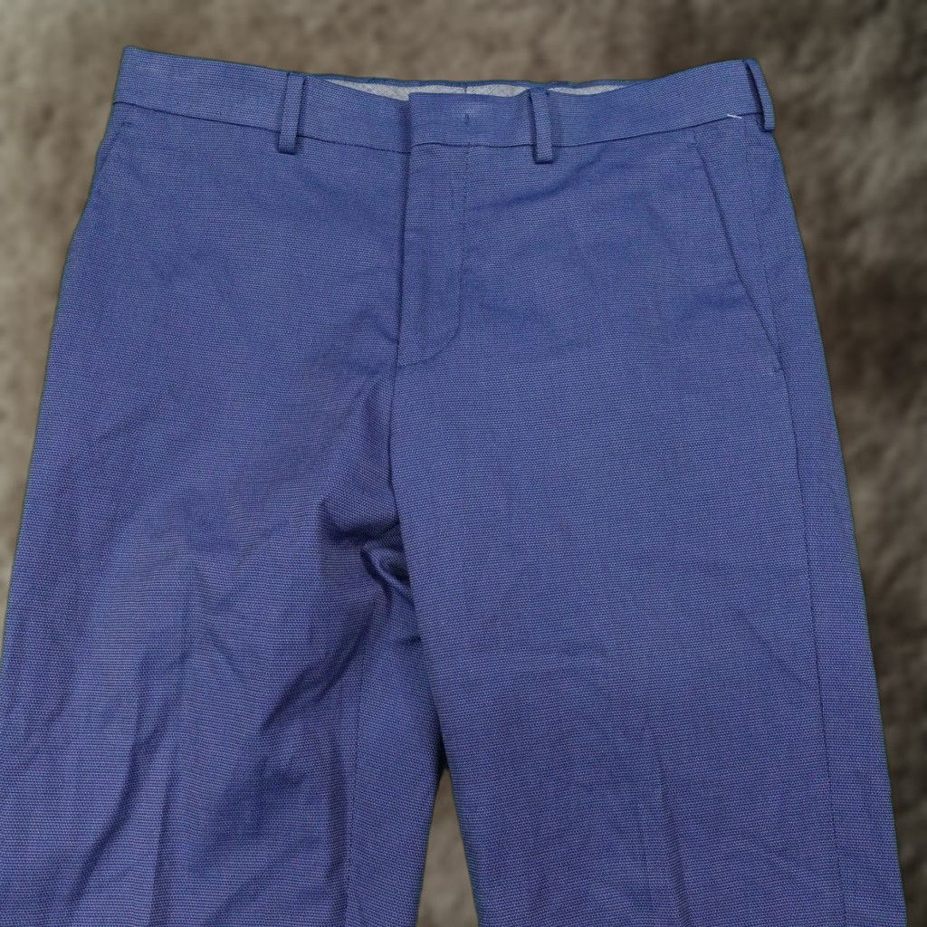 Murano Murano Alex Fit Mens Dress Pants 32x34 Blue Solid Flat Front Stretch Pockets Zip Back Welt Slacks Wardrobe Essentials Size US 32 / EU 48 - 1 Thumbnail