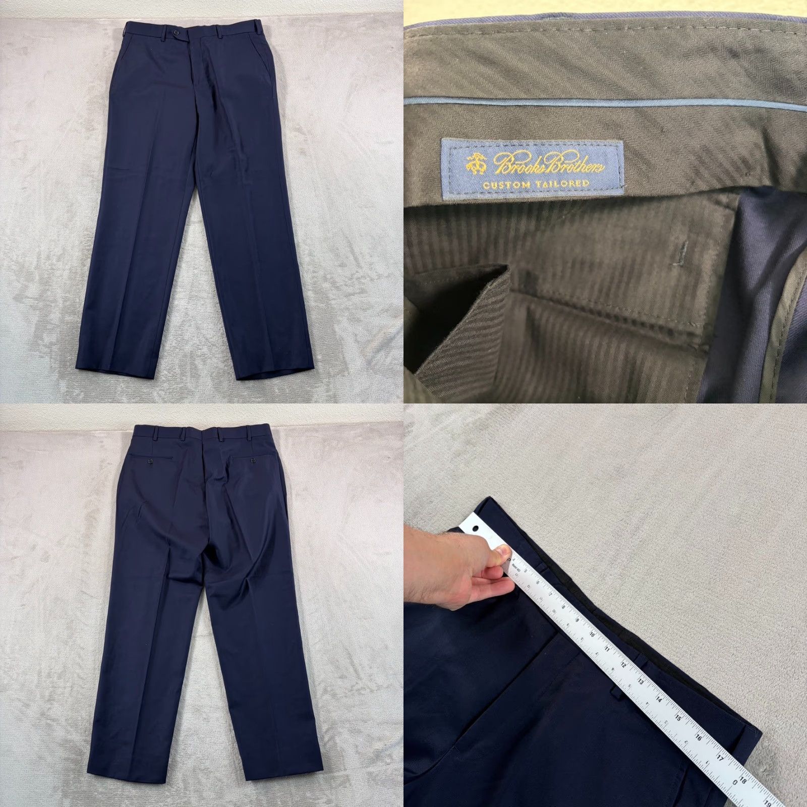 Brooks Brothers VINTAGE Brooks Brothers Suit Men 46L Navy Wool 2 Piece Navy Wool Pants 34x30.5 USA Mens 46 Regular Formal Business Size 46R - 9 Thumbnail