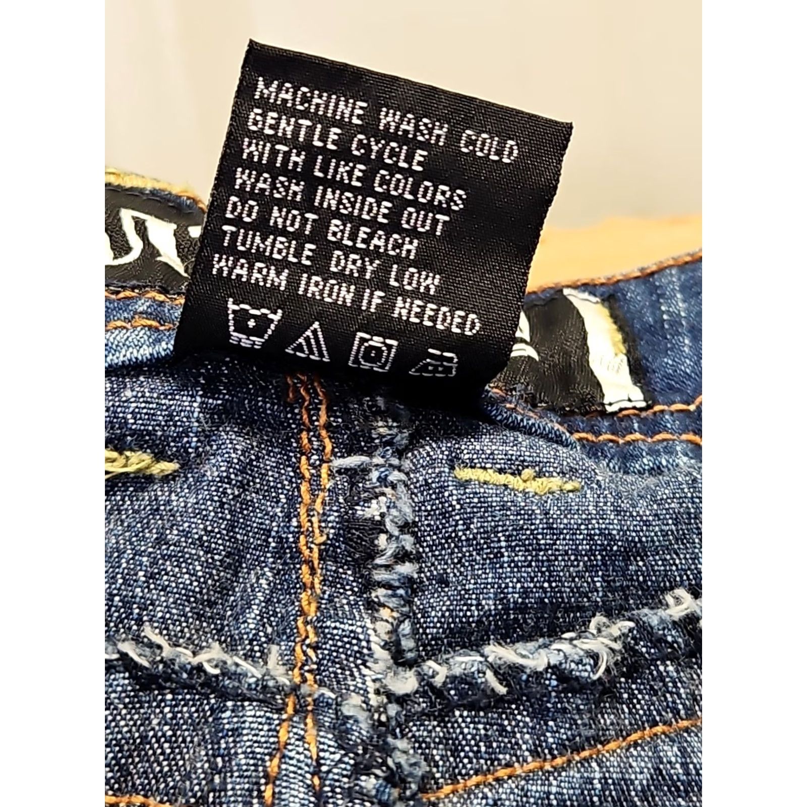 Vintage Y2K Denim Maxi Skirt 7/8 Blue Panel Boho Indie Flare Stretch Raw Hem 2000s Size 28" / US 6 / IT 42 - 5 Thumbnail