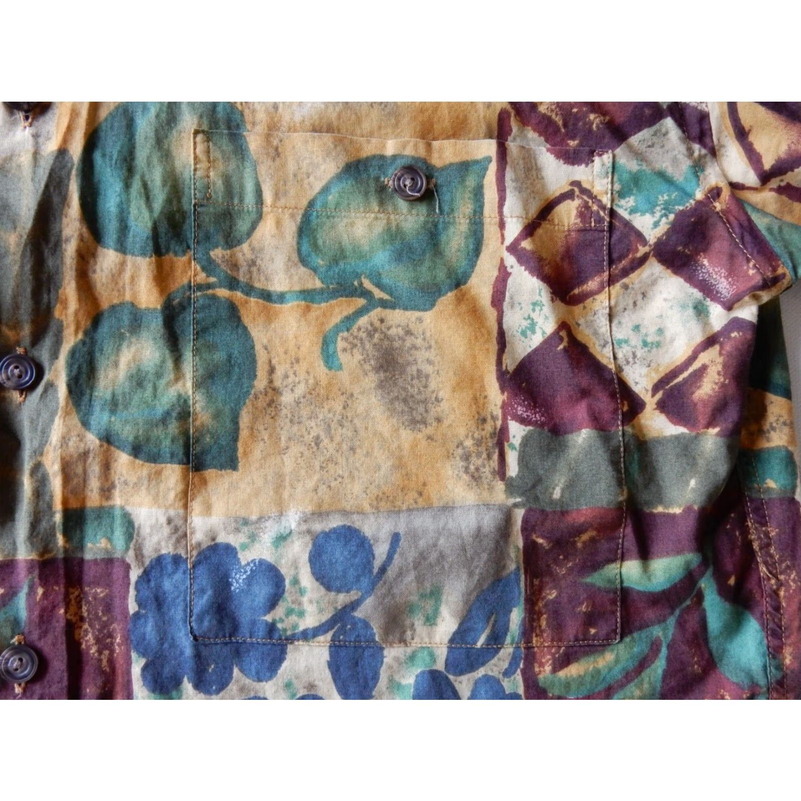 Vintage VINTAGE Burma Bibas Men's Short Sleeve Button-Up Shirt Size S Beige Floral Cotton Size US S / EU 44-46 / 1 - 3 Thumbnail
