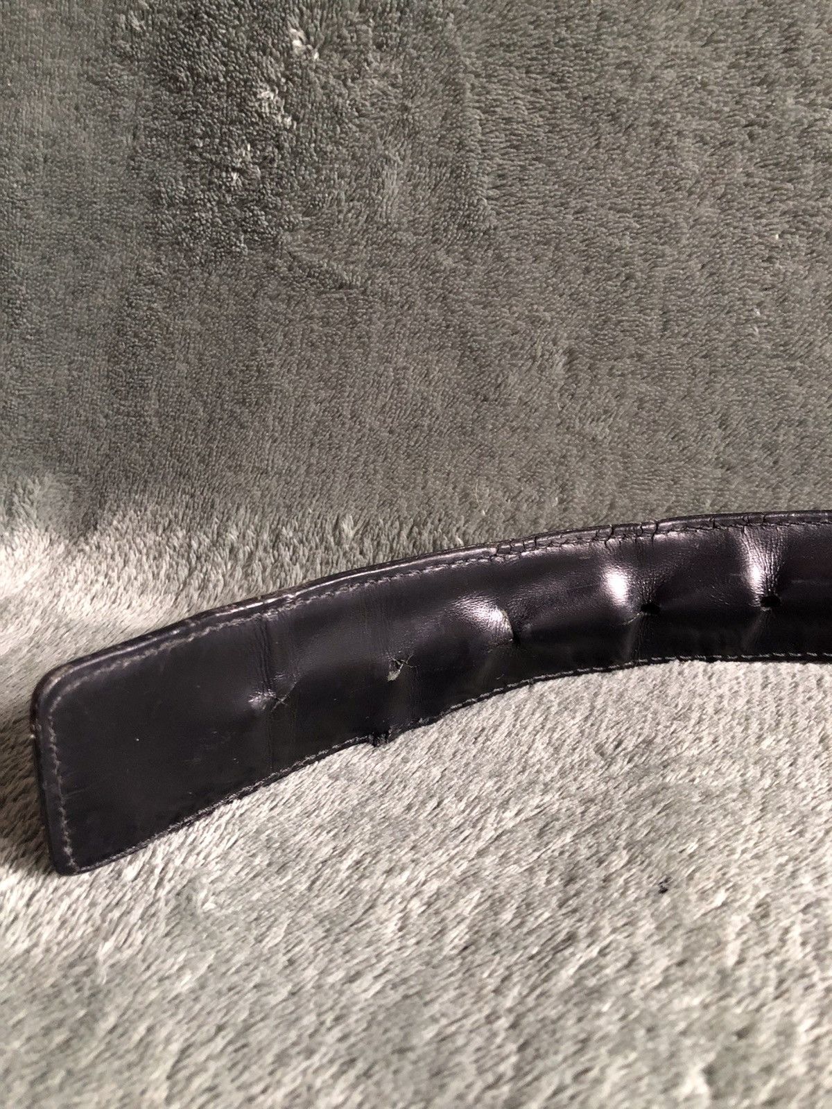 Gucci GUCCI Mens Leather Canvas Strips G Buckle Belt Size 105/42 Size 42 - 7 Thumbnail