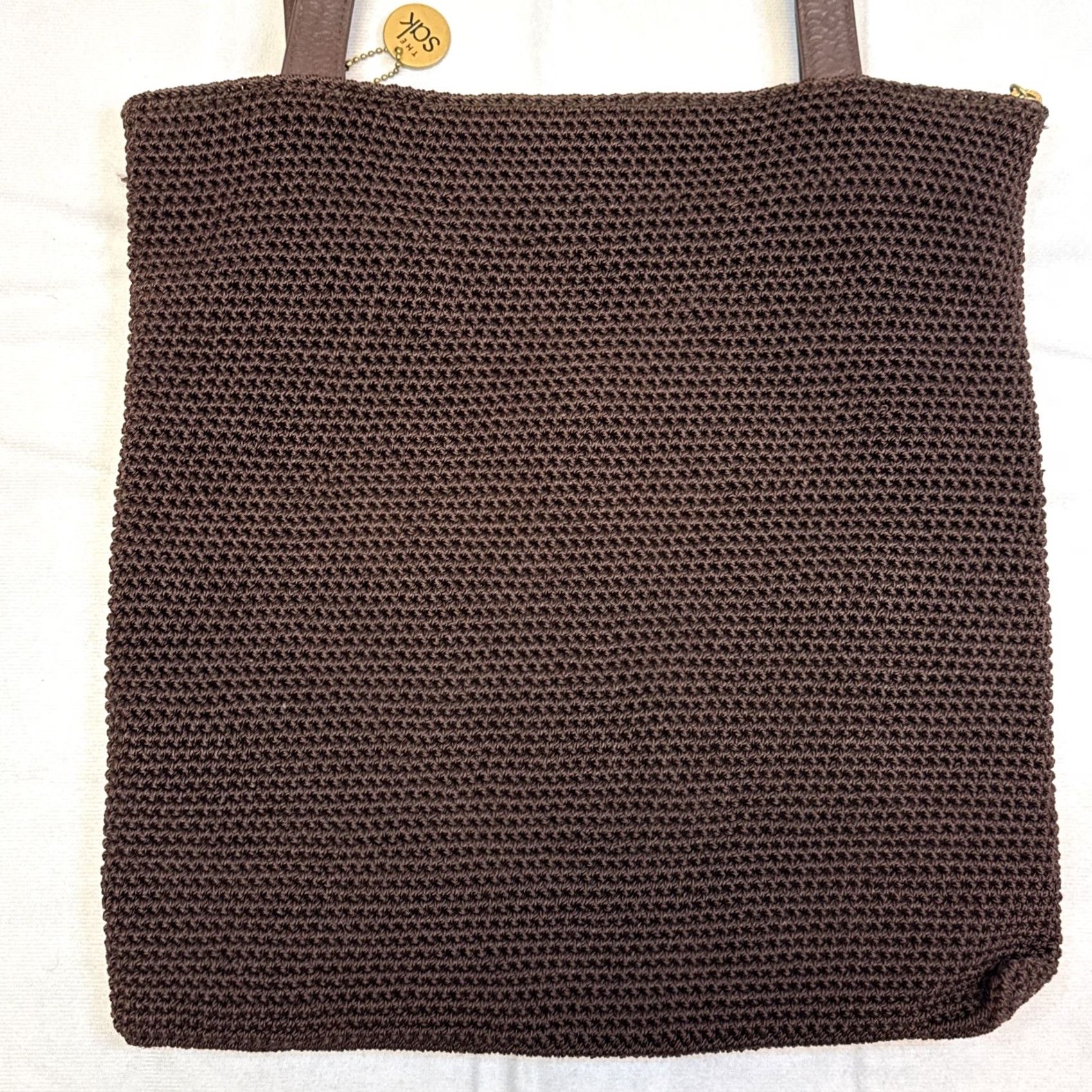 The Sak VTG The Sak Shoulder Tote Bag Purse Brown Khaki Tan Woven Crochet Woven Shoulder Bag Tote Purse Women XS? Size ONE SIZE - 7 Thumbnail