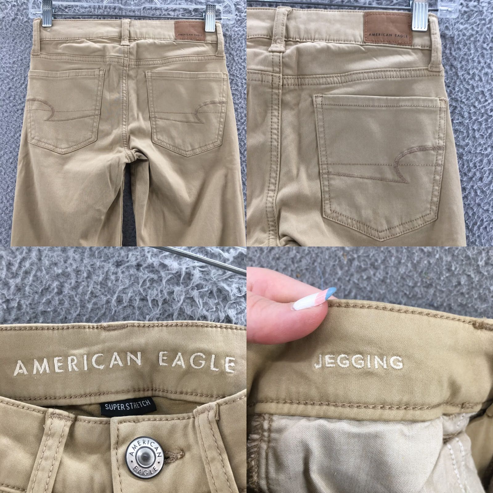 American Eagle Outfitters American Eagle Jegging Pants Womens 00 Short Beige Cotton Blend Jeans Skinny Bottoms Mens? No Size 32" / US 10 / IT 46 - 9 Thumbnail