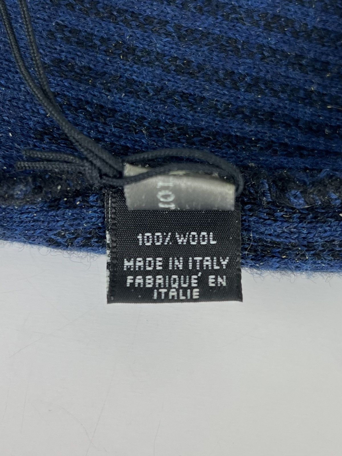 Dior DIOR Hat Wool 100% Leather Patch Logo Striped Black/Blue Men Size ONE SIZE - 13 Thumbnail