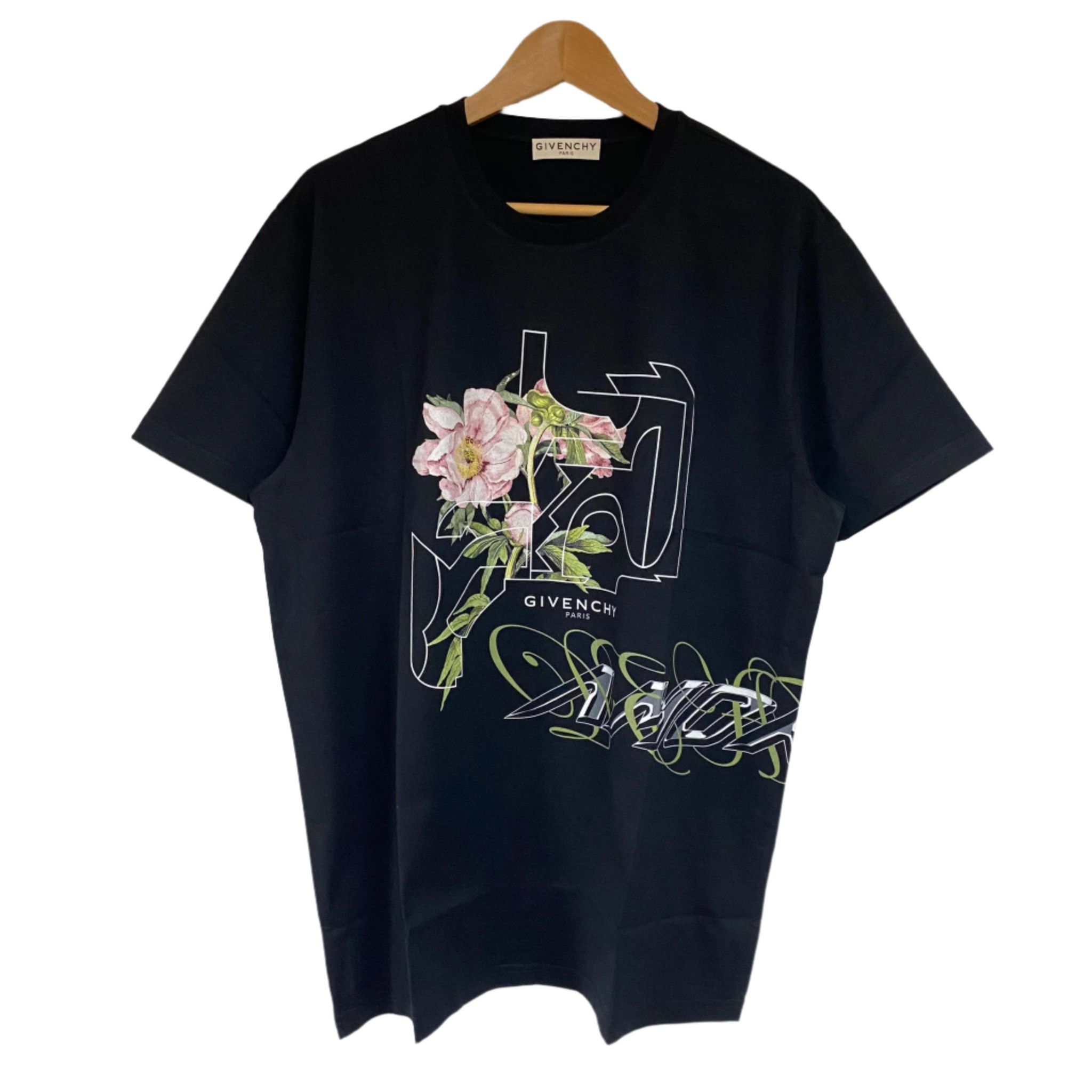 Givenchy Black Peony Maze Print Oversized T-Shirt Size US M / EU 48-50 / 2 - 1 Thumbnail