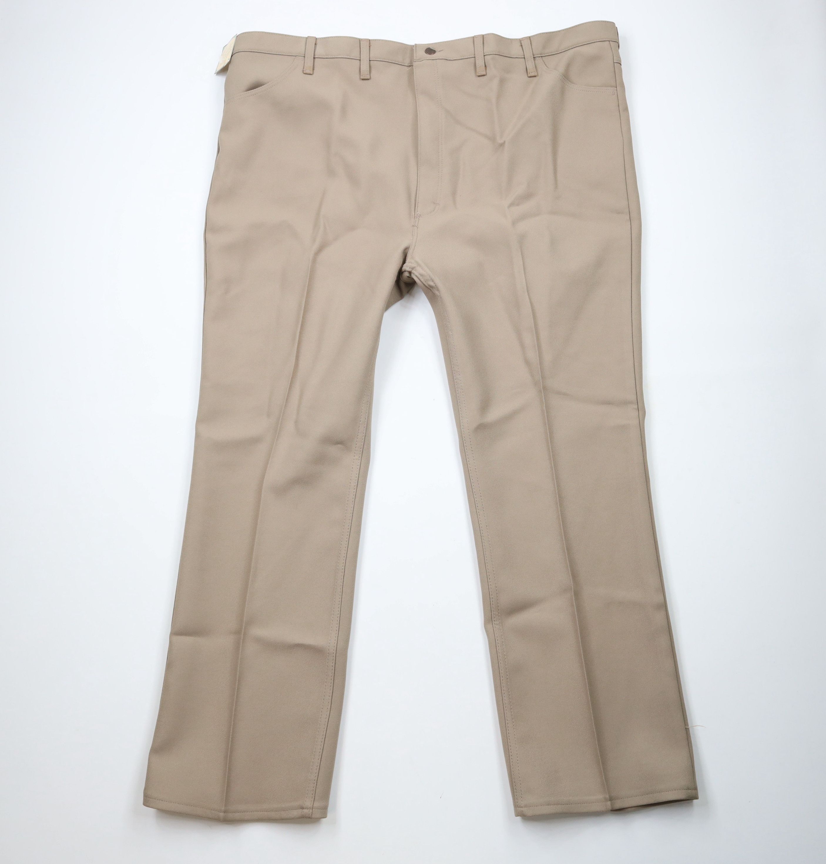 Vintage × Wrangler Deadstock Vintage 90s Wrangler Knit Wide Leg Pants Beige USA Size US 44 / EU 60 - 1 Thumbnail