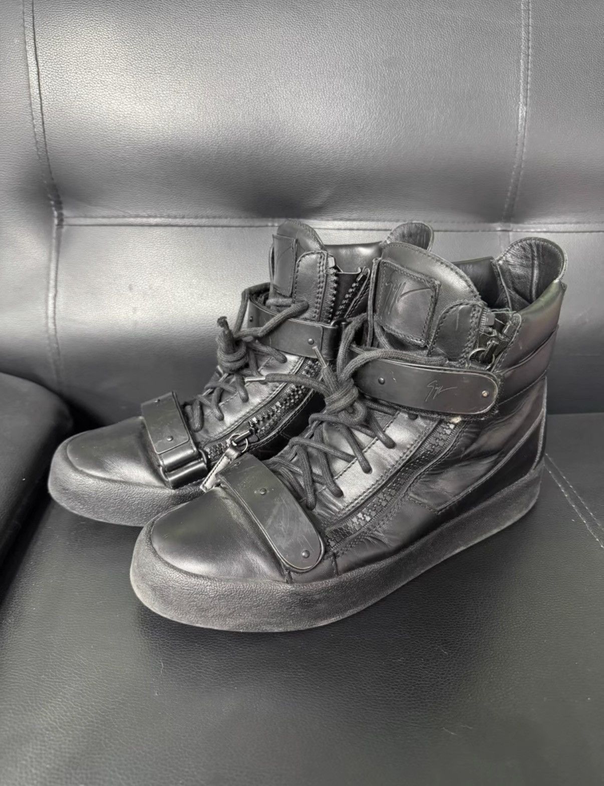 Giuseppe Zanotti Giuseppe Zanotti All Black Leather Dark Warrior K37 Size US 9.5 / EU 42-43 - 8 Thumbnail
