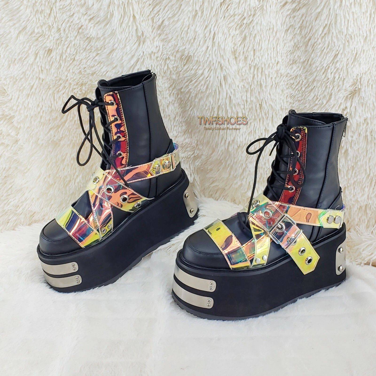Demonia Cult DEMONIA Damned 116 Goth Trapdoor 3.5" Platform Goth Punk Ank Size US 6 / IT 36 - 4 Thumbnail