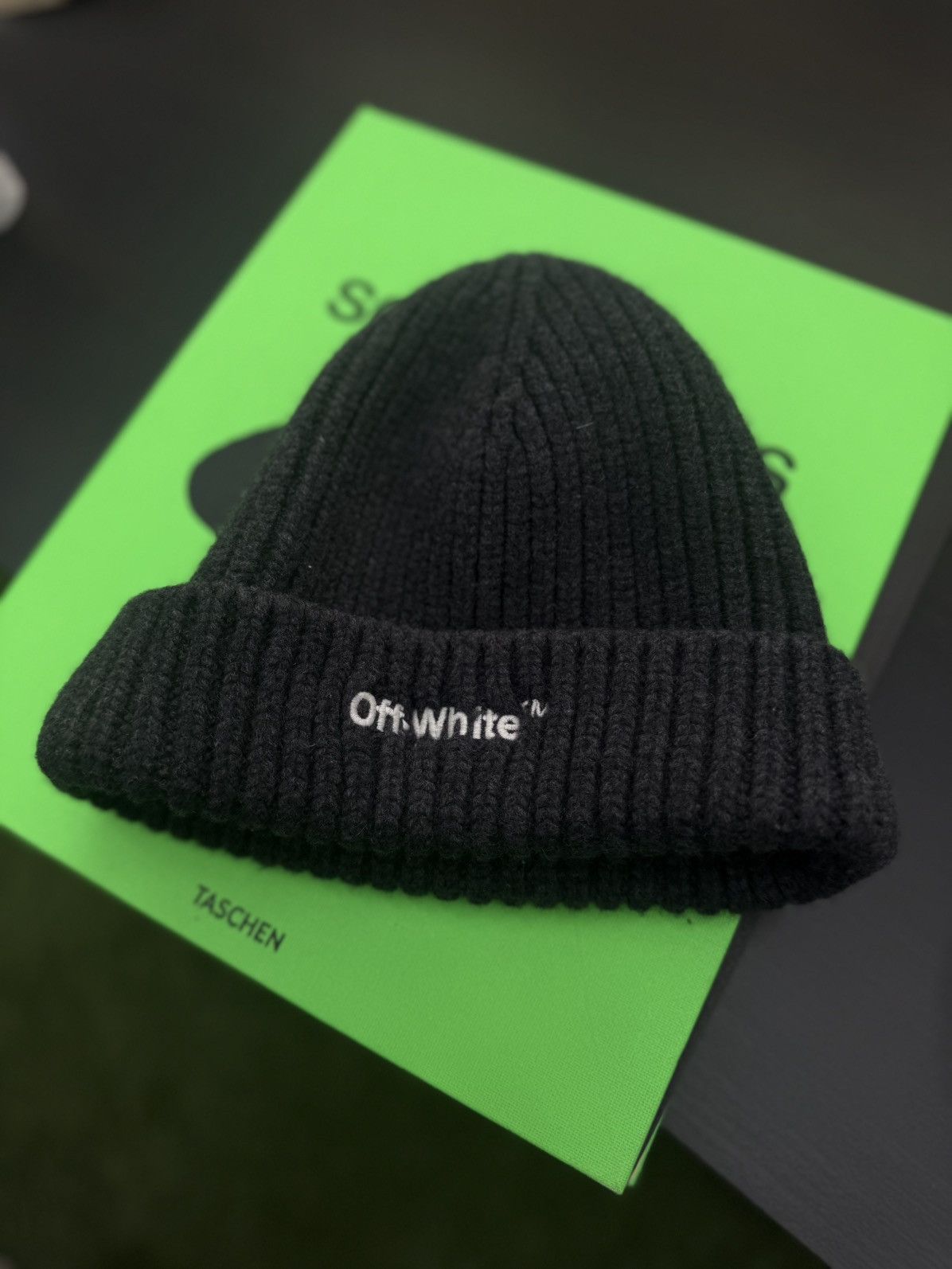 Off-White Off White Grey Beanie Hat Pre Owned 🧼 Size ONE SIZE - 2 Thumbnail