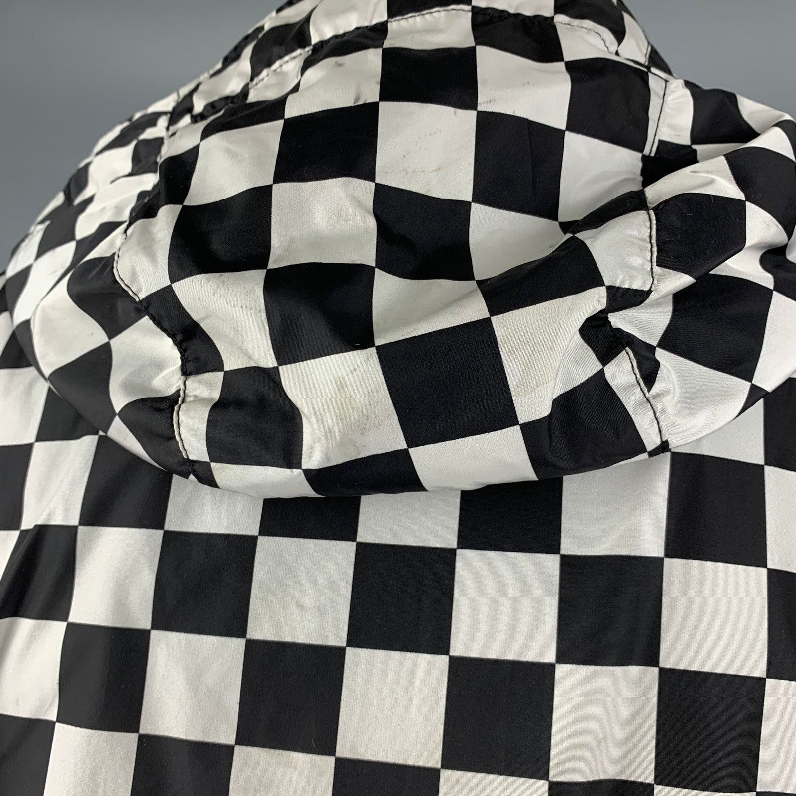 Nick Wooster NICK WOOSTER M Black White Checkered Nylon Hooded Jacket Size US M / EU 48-50 / 2 - 6 Thumbnail