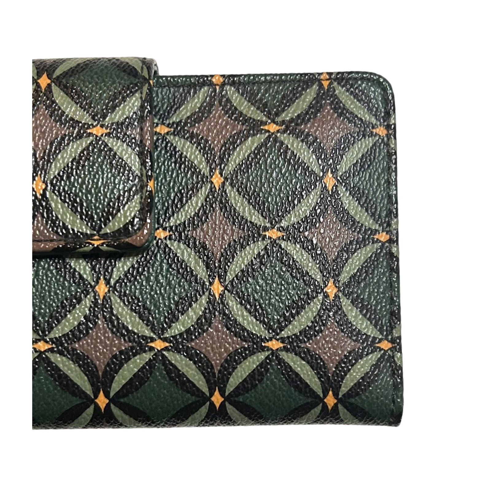 Fossil Fossil Wallet Geometric Green Leather Bifold Credit Card ID Holder Women’s Zip-Around Size ONE SIZE - 2 Thumbnail