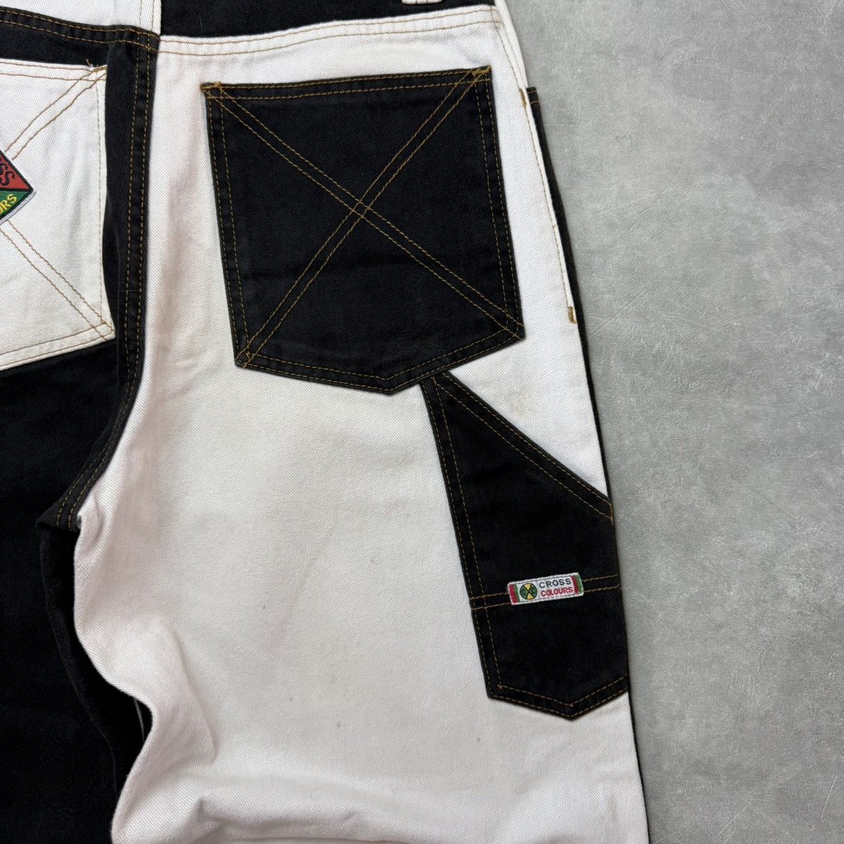 Cross Colours Rare Vintage 90s Cross Colour Two Tone Denim Size US 31 - 7 Thumbnail