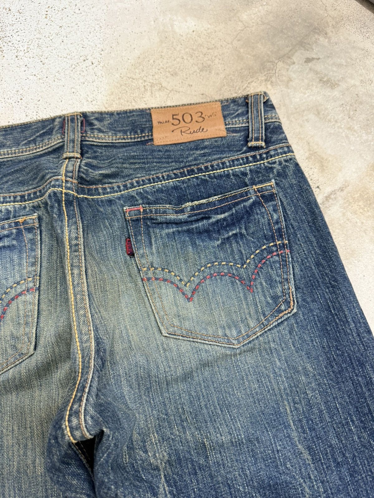 Edwin Vintage Miss 503 Rude Flare Mudwash Unisex Denim Japan Size 29" - 17 Thumbnail