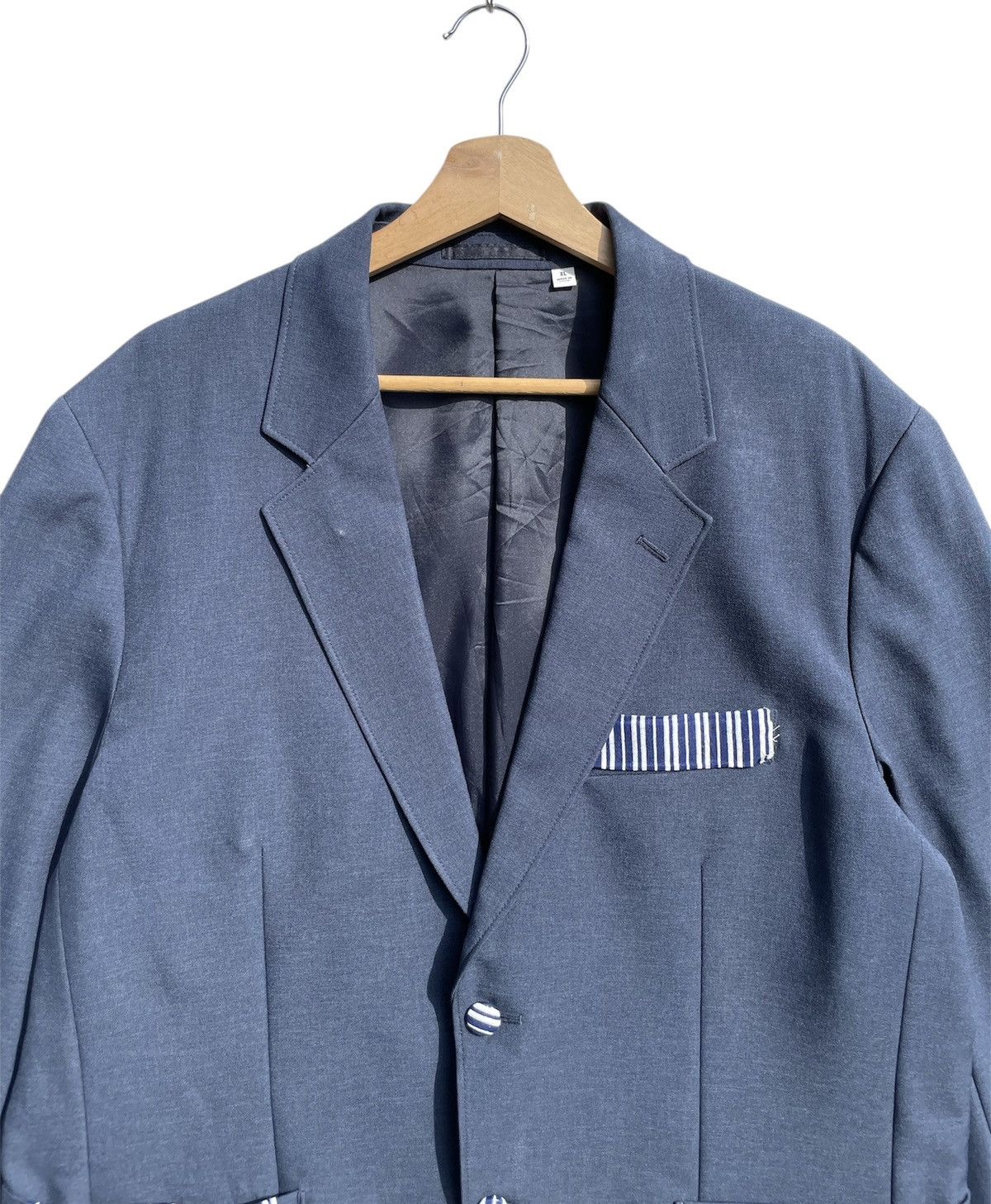 Japanese Brand 🔥Accept Binding 🔥 Uniqlo U Blazer With Striped Patch Pockets Size US XL / EU 56 / 4 - 4 Thumbnail