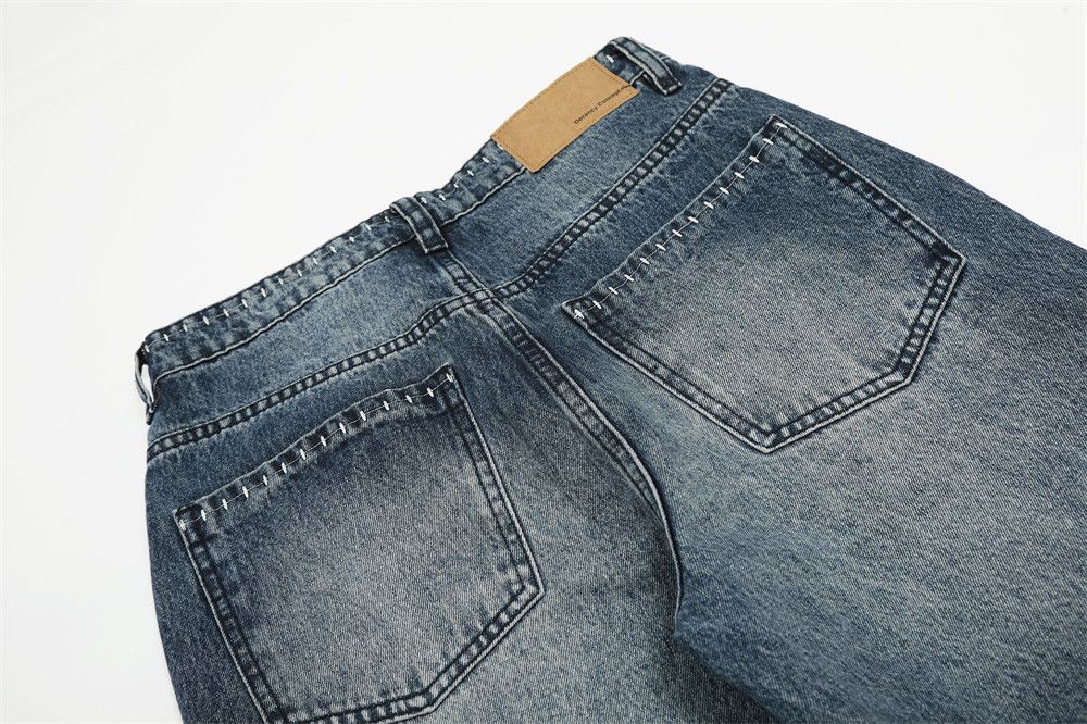 Jean Men's American high street loose contrast color washed jeans Size US 32 / EU 48 - 5 Thumbnail