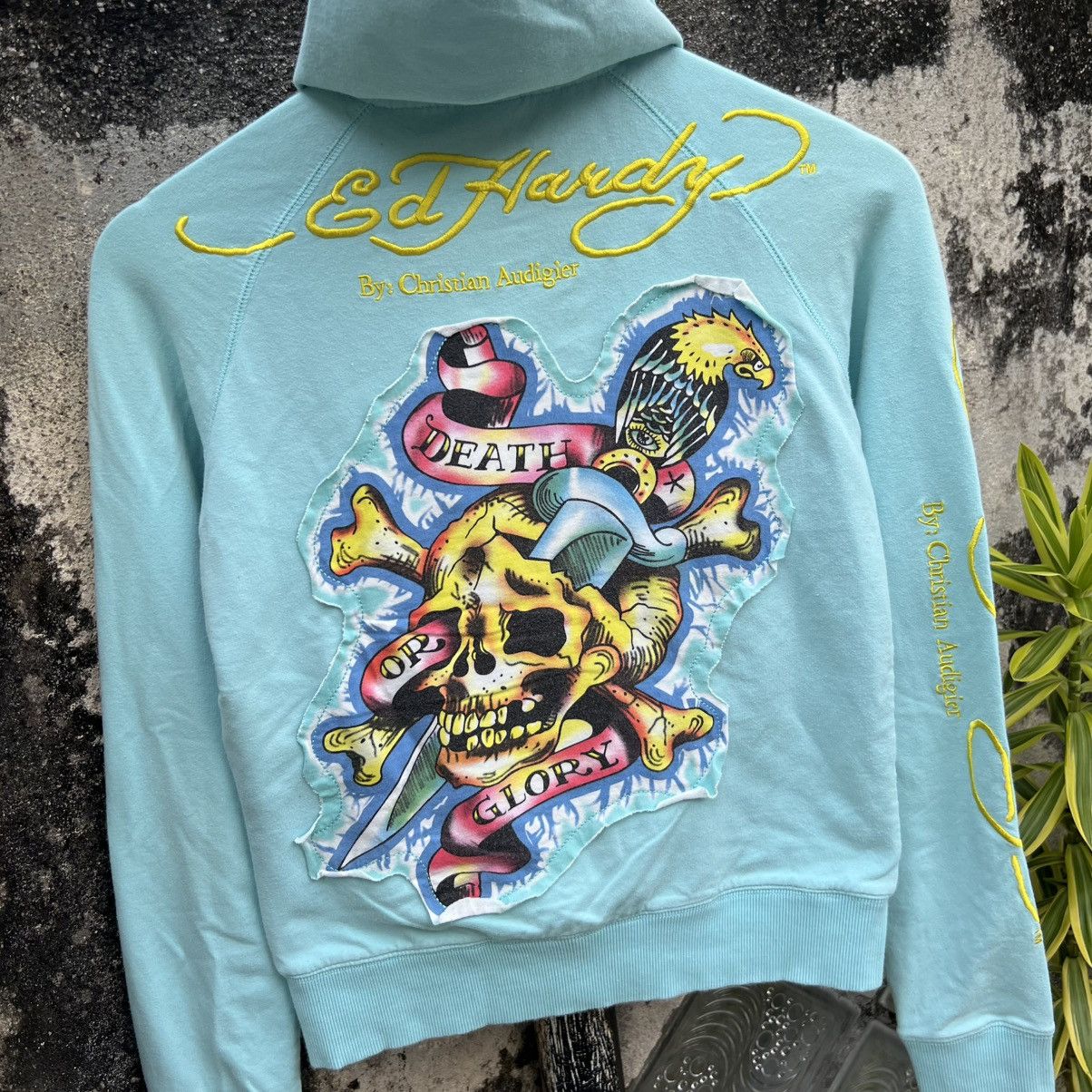 Ed Hardy “ED HARDY” NEON BLUE ZIP UP HOODIE Size XS / US 0-2 / IT 36-38 - 14 Thumbnail
