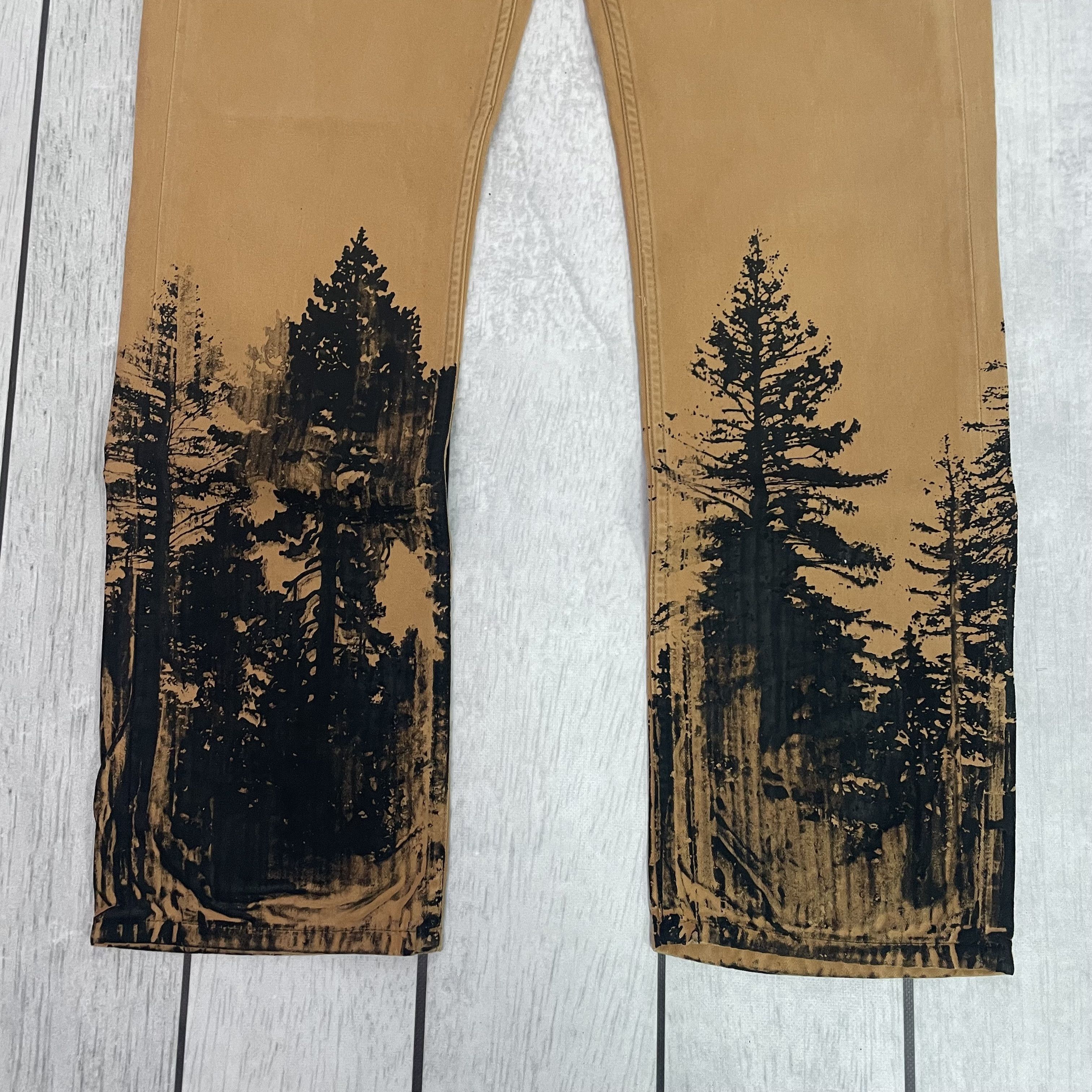 Levi's Custom Levi's art 1of1 forest tree nature flora opium y2k Size US 34 / EU 50 - 9 Thumbnail