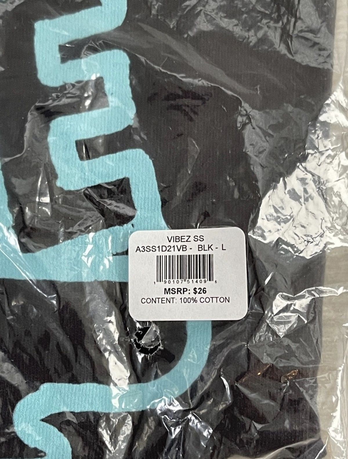 Stance Socks Men's Stance Vibez Black Cotton Blend Tee T-Shirt Large NEW Size US L / EU 52-54 / 3 - 4 Thumbnail