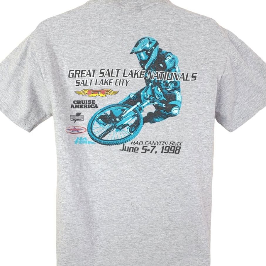 No Fear VINTAGE No Fear BMX T Shirt Mens Medium 90s 1998 Nationals Gray Cotton Short Sleeve Crew Neck Double-Sided Size US M / EU 48-50 / 2 - 2 Thumbnail