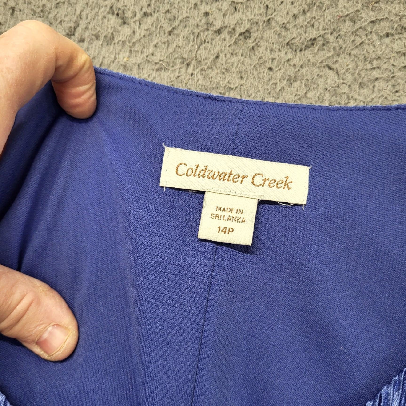 Coldwater Creek VINTAGE Coldwater Creek Formal Midi Dress 14P Periwinkle Crepe Tiered Flutter Sleeve Short Sleeve Blue Women's Dress Size XL / US 12-14 / IT 48-50 - 2 Thumbnail