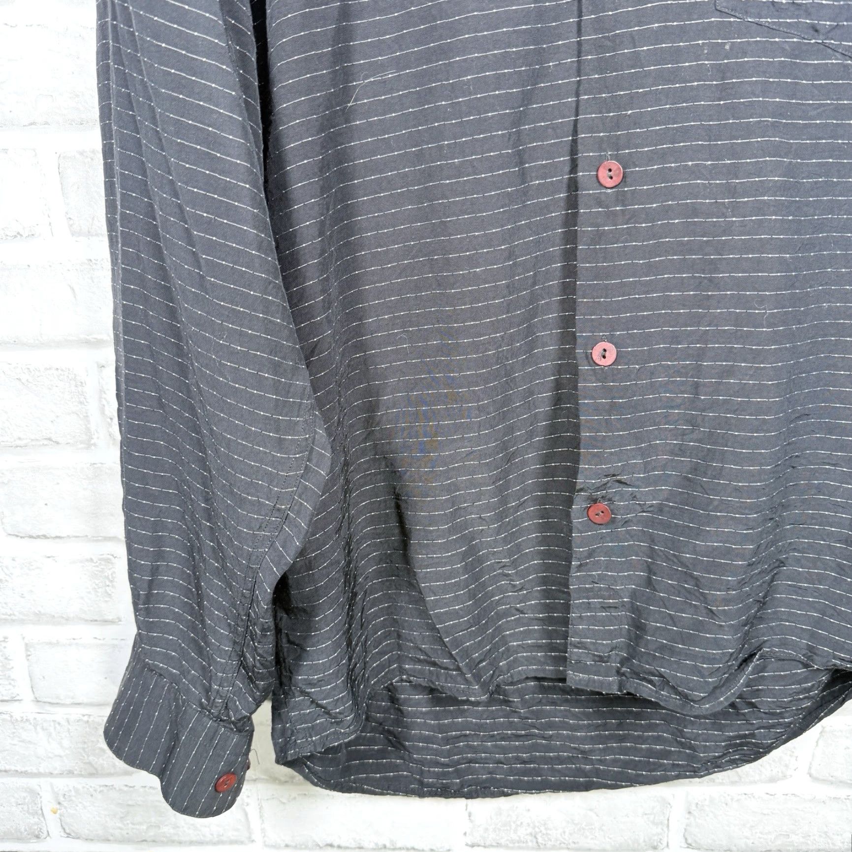 Vintage Jhane Barnes Black Striped Long Sleeve Button-Down Shirt Mens Size M Size US M / EU 48-50 / 2 - 3 Thumbnail