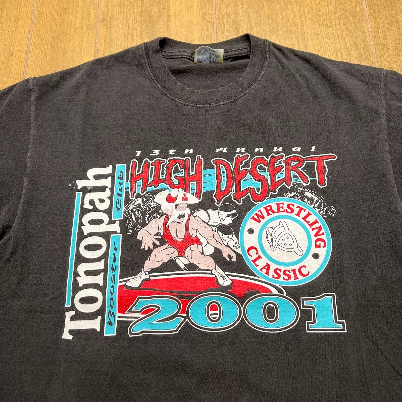 Hanes Vintage High Desert Wrestling T Shirt Mens L USA Tonopah NV Size US L / EU 52-54 / 3 - 2 Thumbnail
