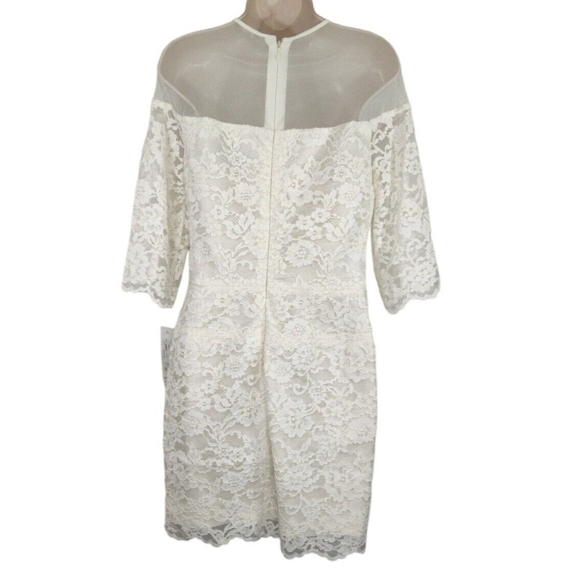 Nicole Miller Nicole Miller Lace Sheath Dress Women Size 8 Cream Wedding Size M / US 6-8 / IT 42-44 - 6 Thumbnail