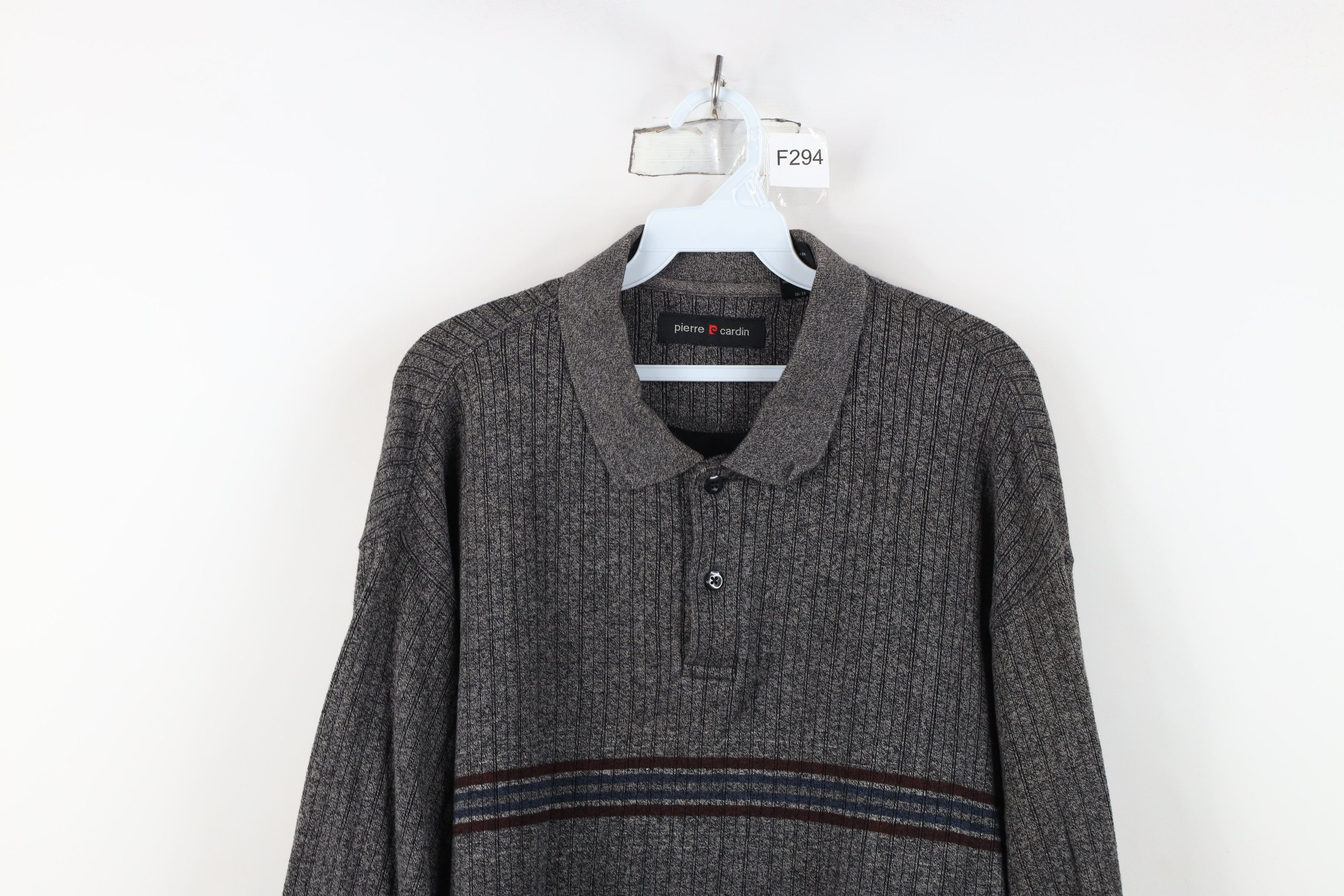 Vintage Vintage 90s Streetwear Ribbed Knit Long Sleeve Rugby Polo Size US XL / EU 56 / 4 - 2 Thumbnail