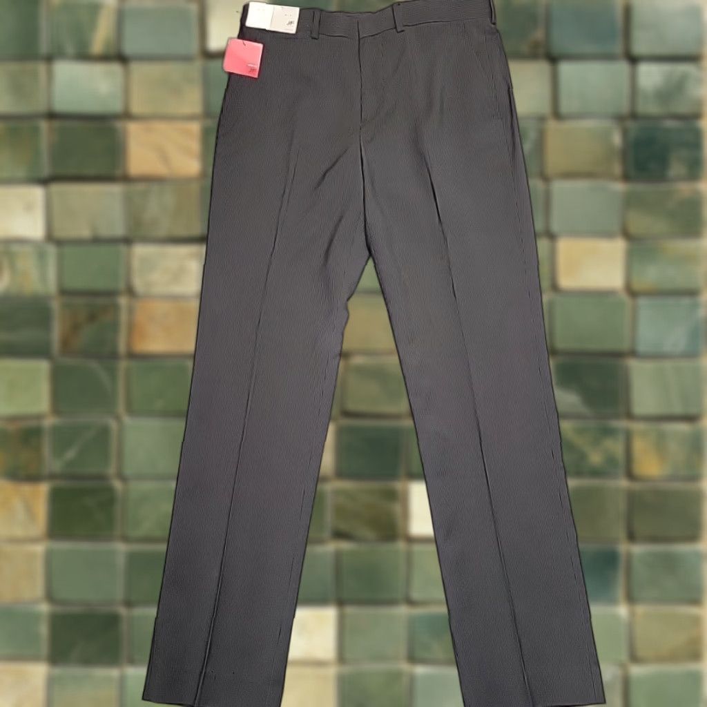 Vintage J. Ferrar Dress Pants Mens 32x32 Black Gray Stripe Flat Front Slim Fit Business Pants Size US 32 / EU 48 - 1 Thumbnail