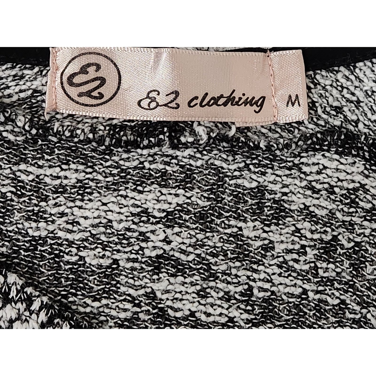 Other EZ Clothing Black White Knit Sweater Top Crochet Trim Medium Size M / US 6-8 / IT 42-44 - 5 Thumbnail
