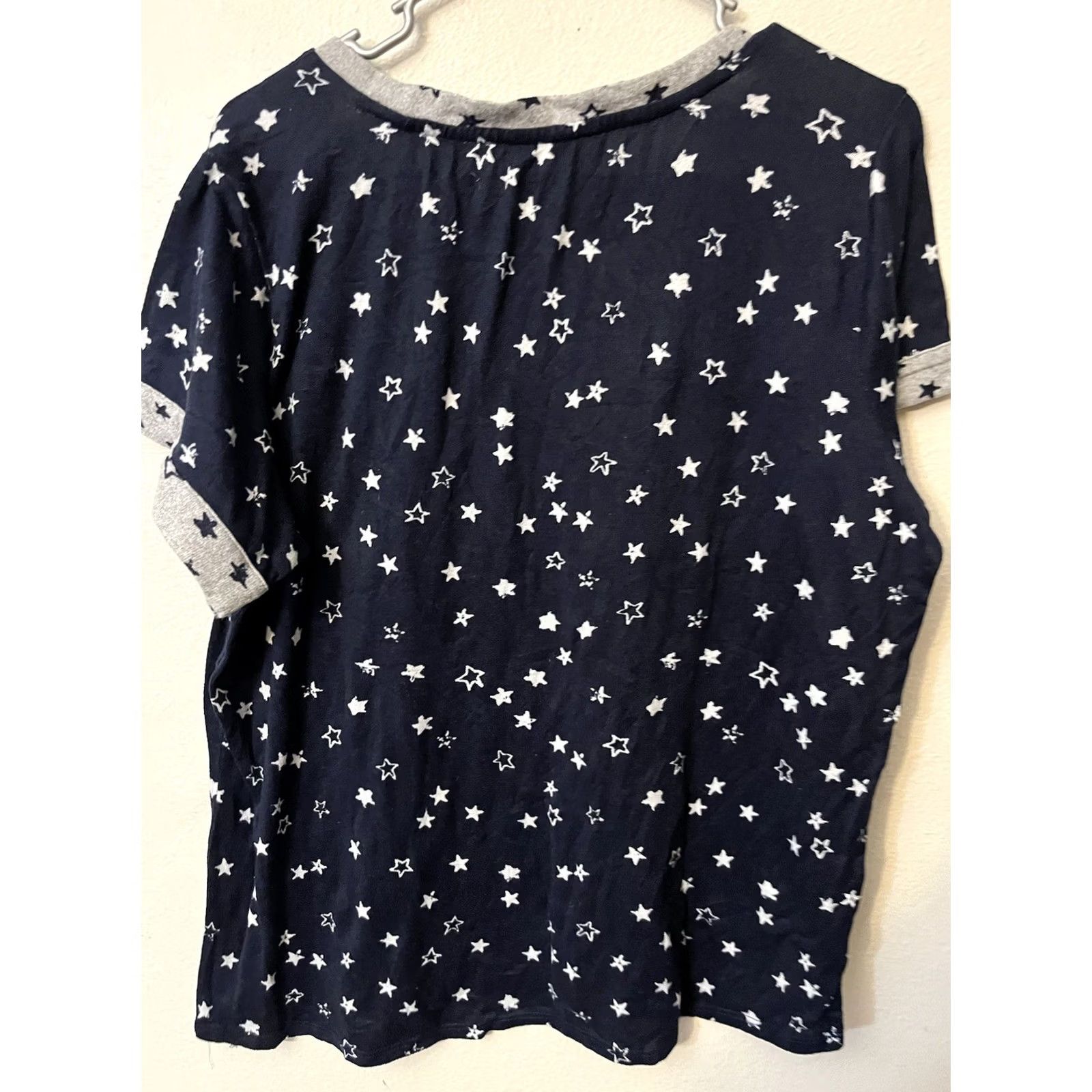 Lucky Brand Lucky Brand Sleep Shirt XL Blue Stars Short Sleeve Lounge Womens Crew Neck Size XL / US 12-14 / IT 48-50 - 3 Thumbnail