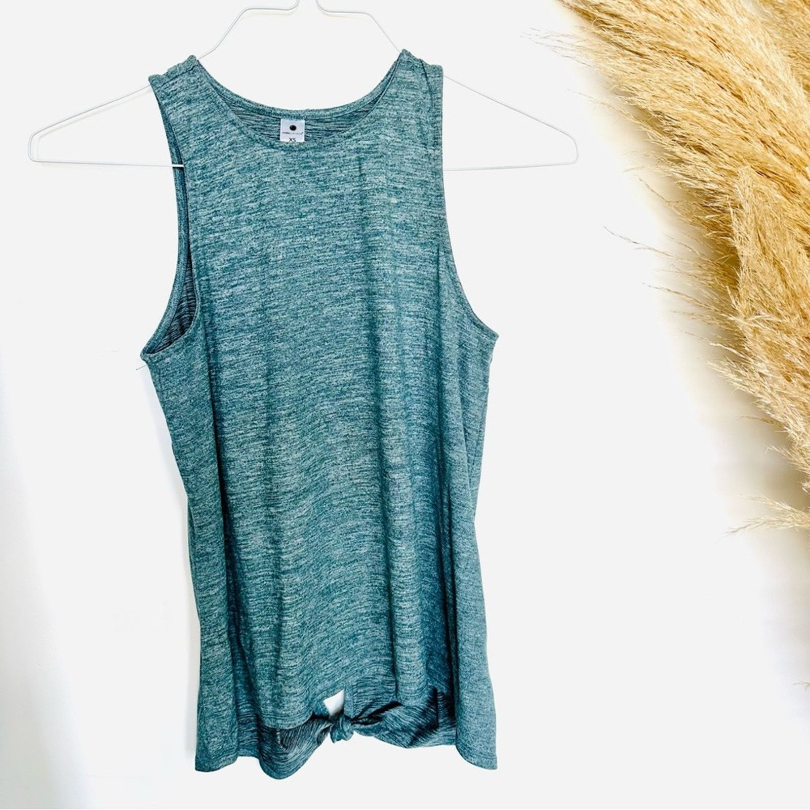 Nordstrom YOGALICIOUS Turquoise Blue Open Tie Back Workout Tank Top Size XS / US 0-2 / IT 36-38 - 6 Thumbnail