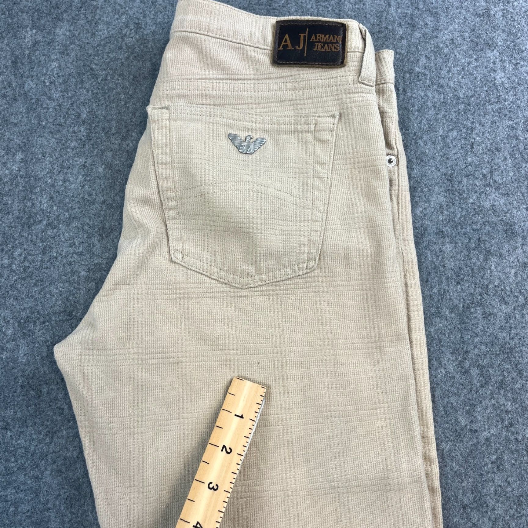 Vintage Armani Jeans Jeans Relaxed Straight 29 Beige 29 in Denim 5-Pocket Womens Regular XS? Size 29" - 6 Thumbnail