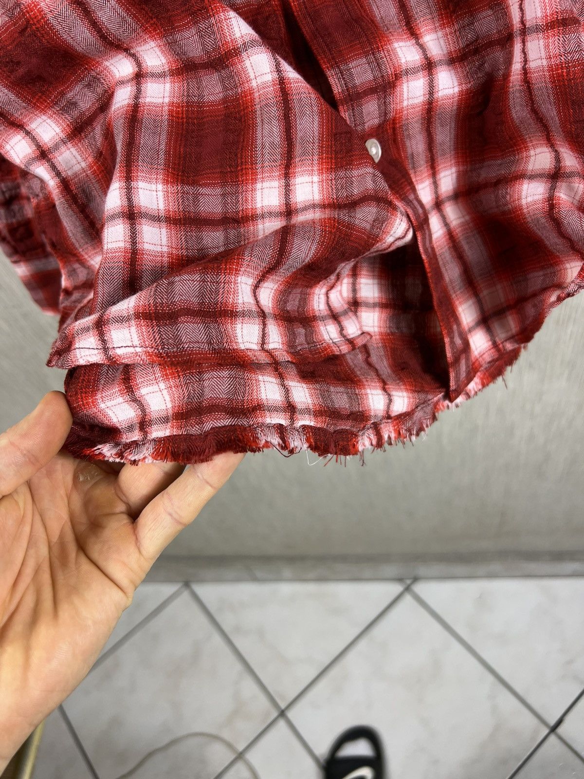 Diesel Diesel plaid button up checked distressed shrunk shirt logo Size US L / EU 52-54 / 3 - 16 Thumbnail