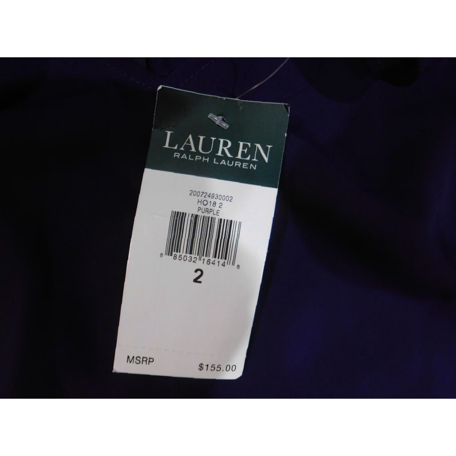 Ralph Lauren Lauren Ralph Lauren dress Purple A-Line Bell Sleeve Zip Womens Midi Lined Cotton Polyester Viscose Knit Crochet 2 Regular Spring Womens Size XS / US 0-2 / IT 36-38 - 4 Thumbnail