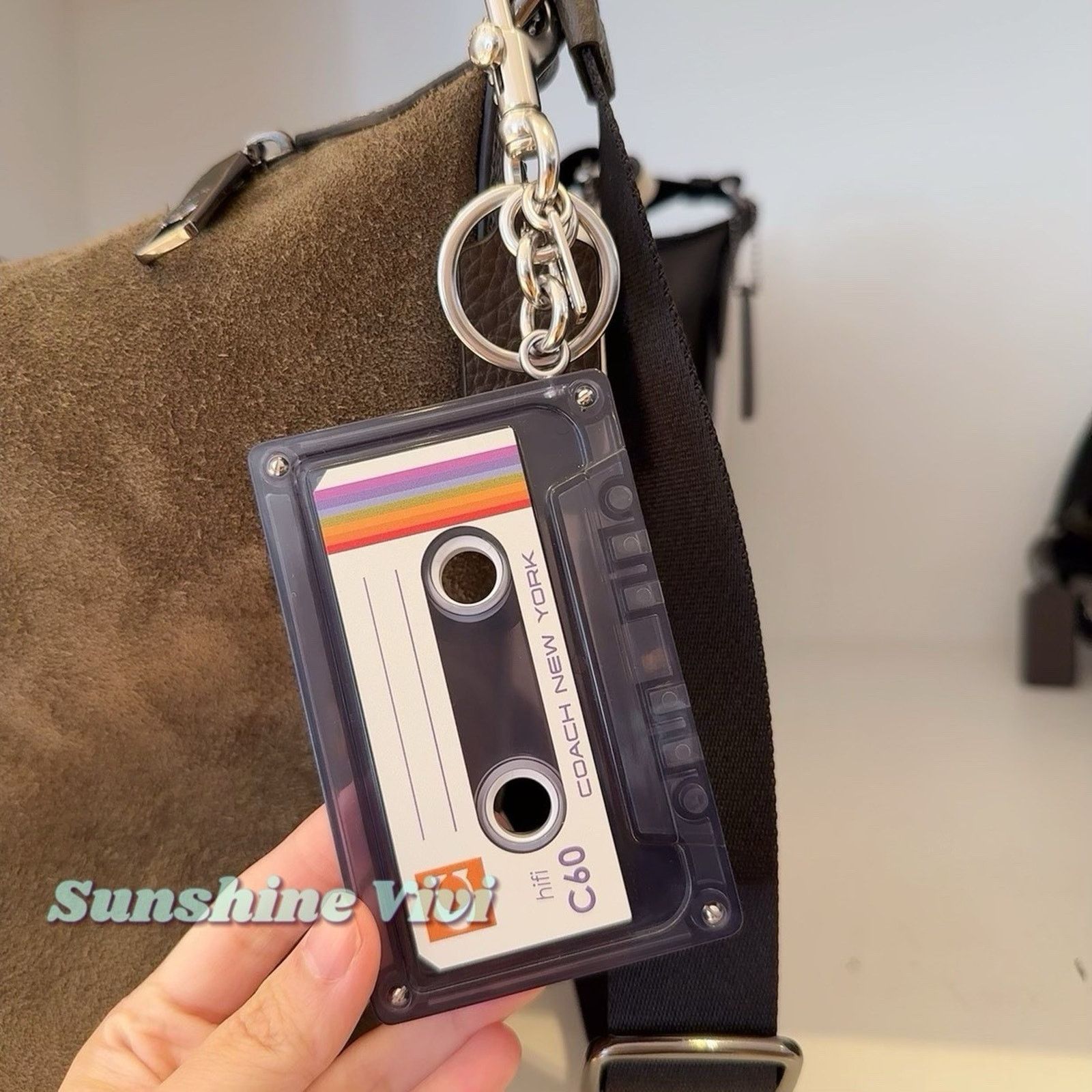 Coach NWT Coach Large Cassette Bag Charm Silver/Black CCD15 no bag Size ONE SIZE - 5 Thumbnail