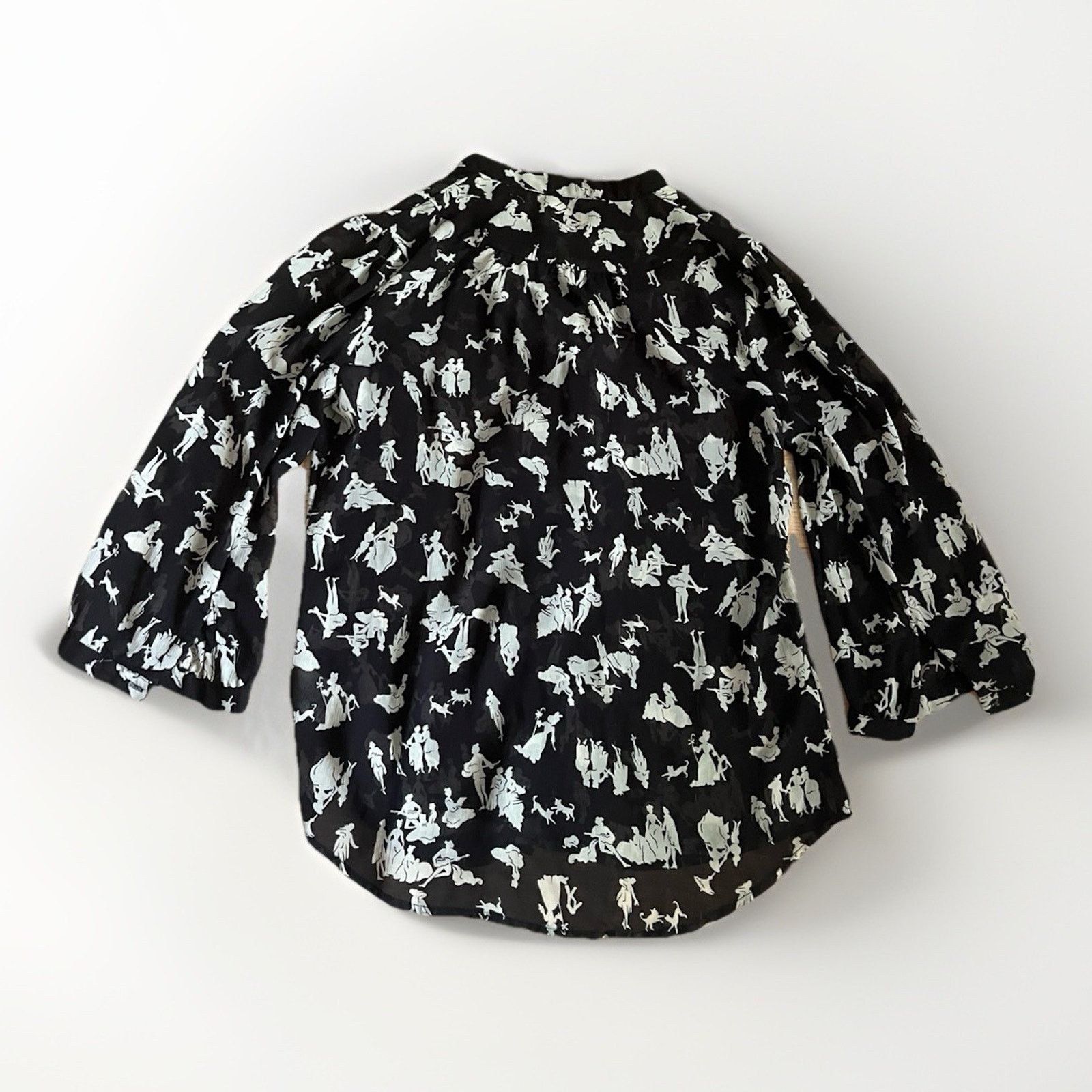 Anthropologie HD in Paris Anthropologie Black White Chiffon Blouse Size 8 Size M / US 6-8 / IT 42-44 - 3 Thumbnail