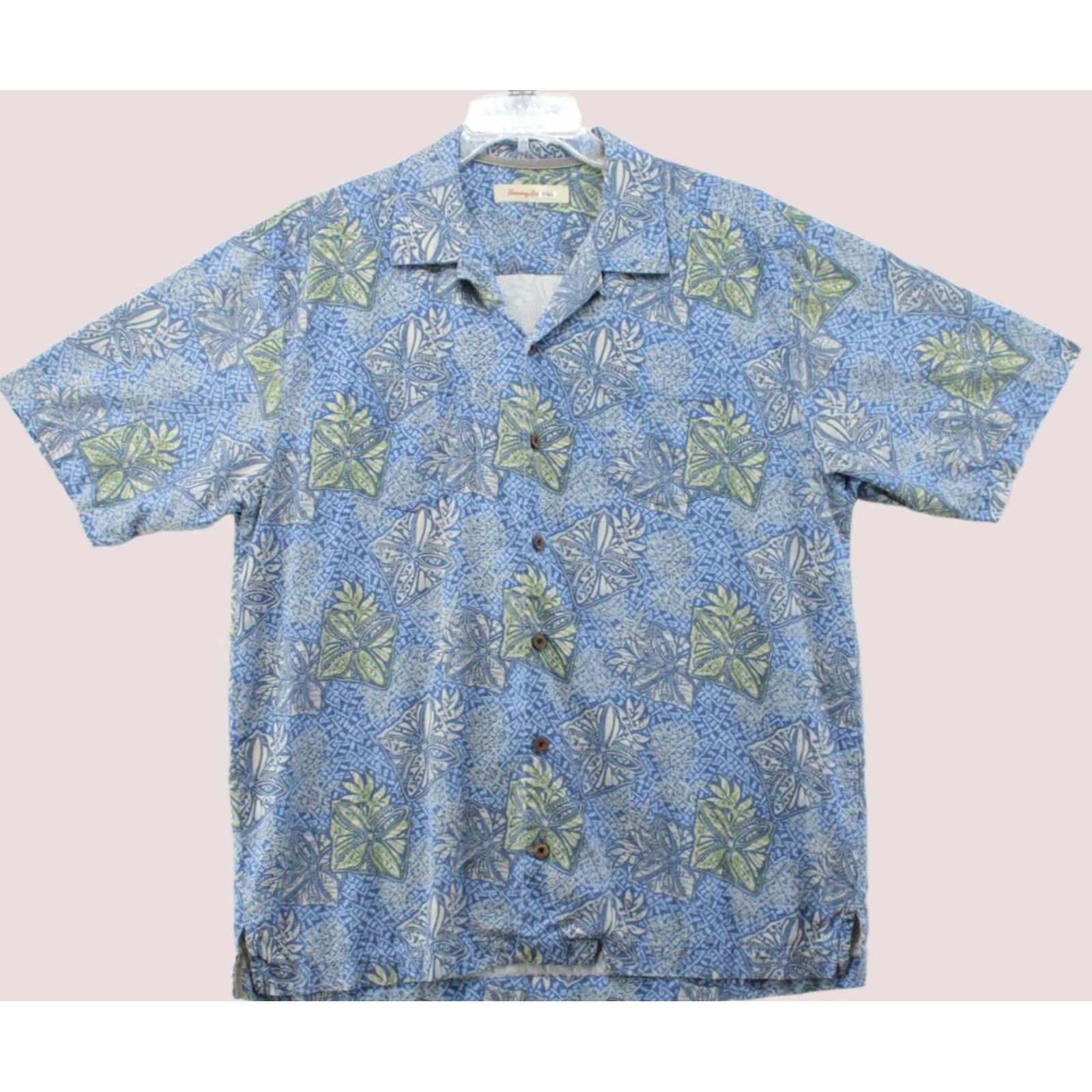 Tommy Bahama Tommy Bahama Shirt Mens L Blue Silk Floral Hawaiian Aloha Camp Collar Travel Shirt Size US L / EU 52-54 / 3 - 1 Thumbnail